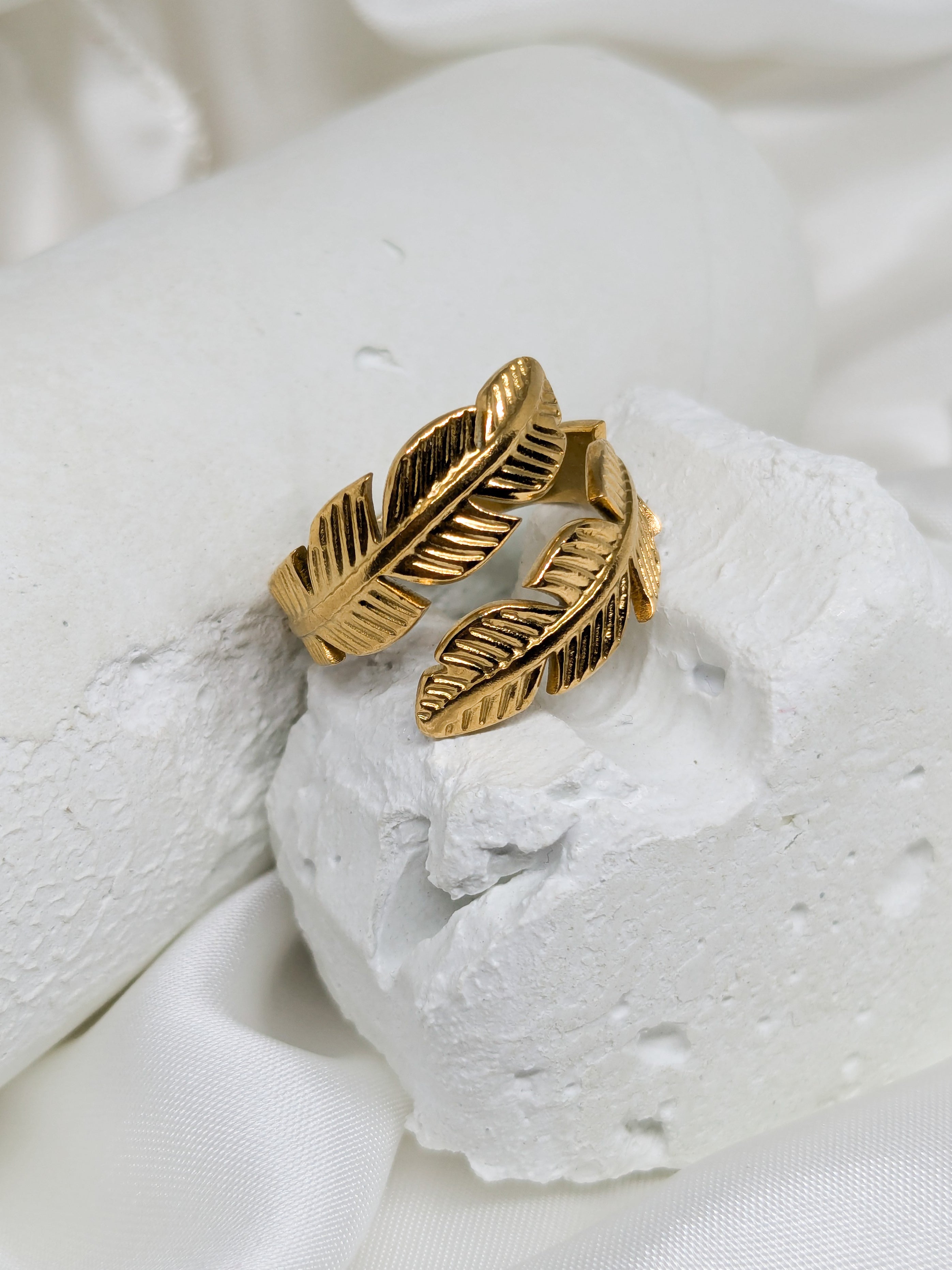 Gold Feather Wrap Ring