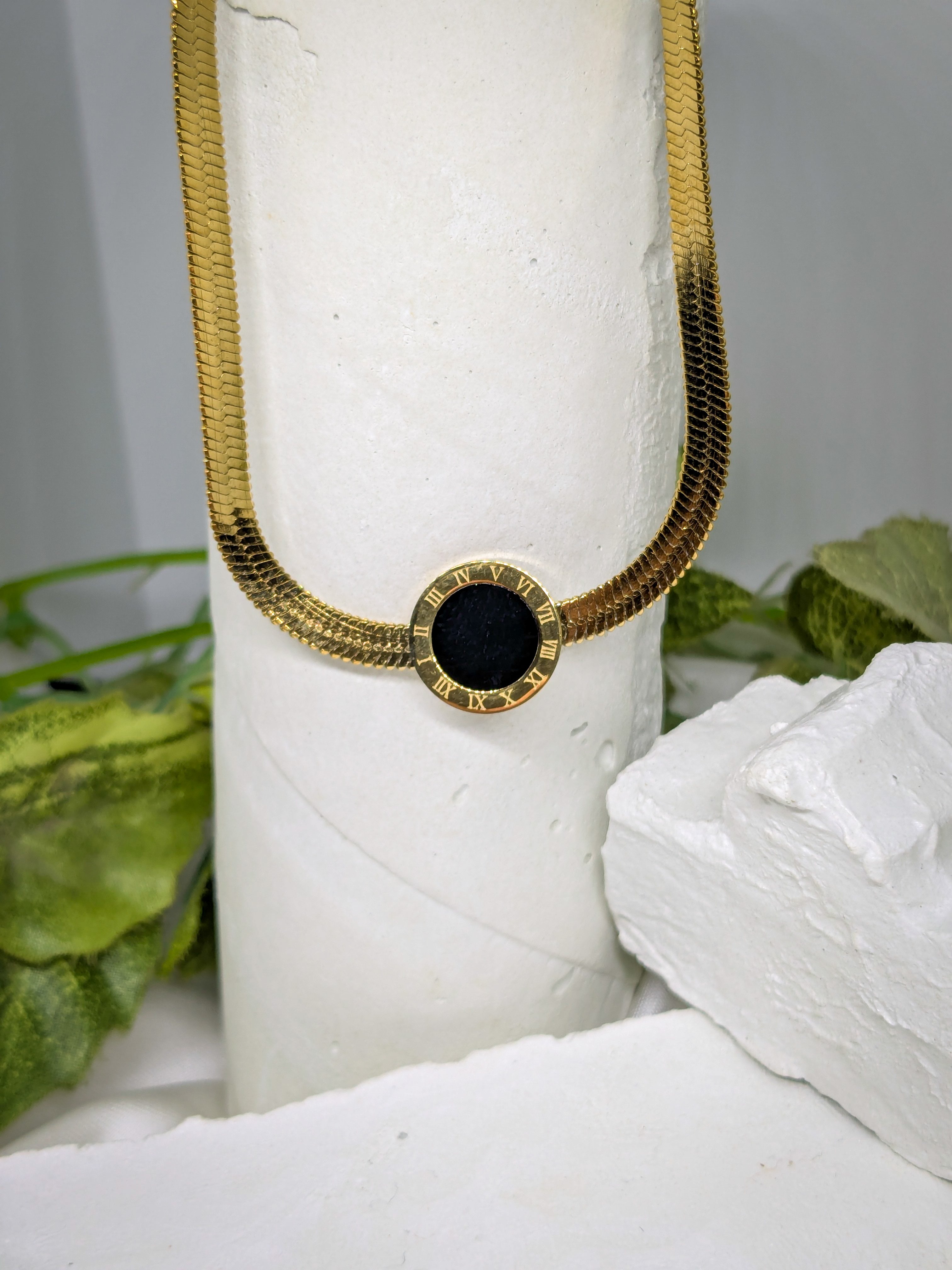 Roman Dial Pendant Necklace