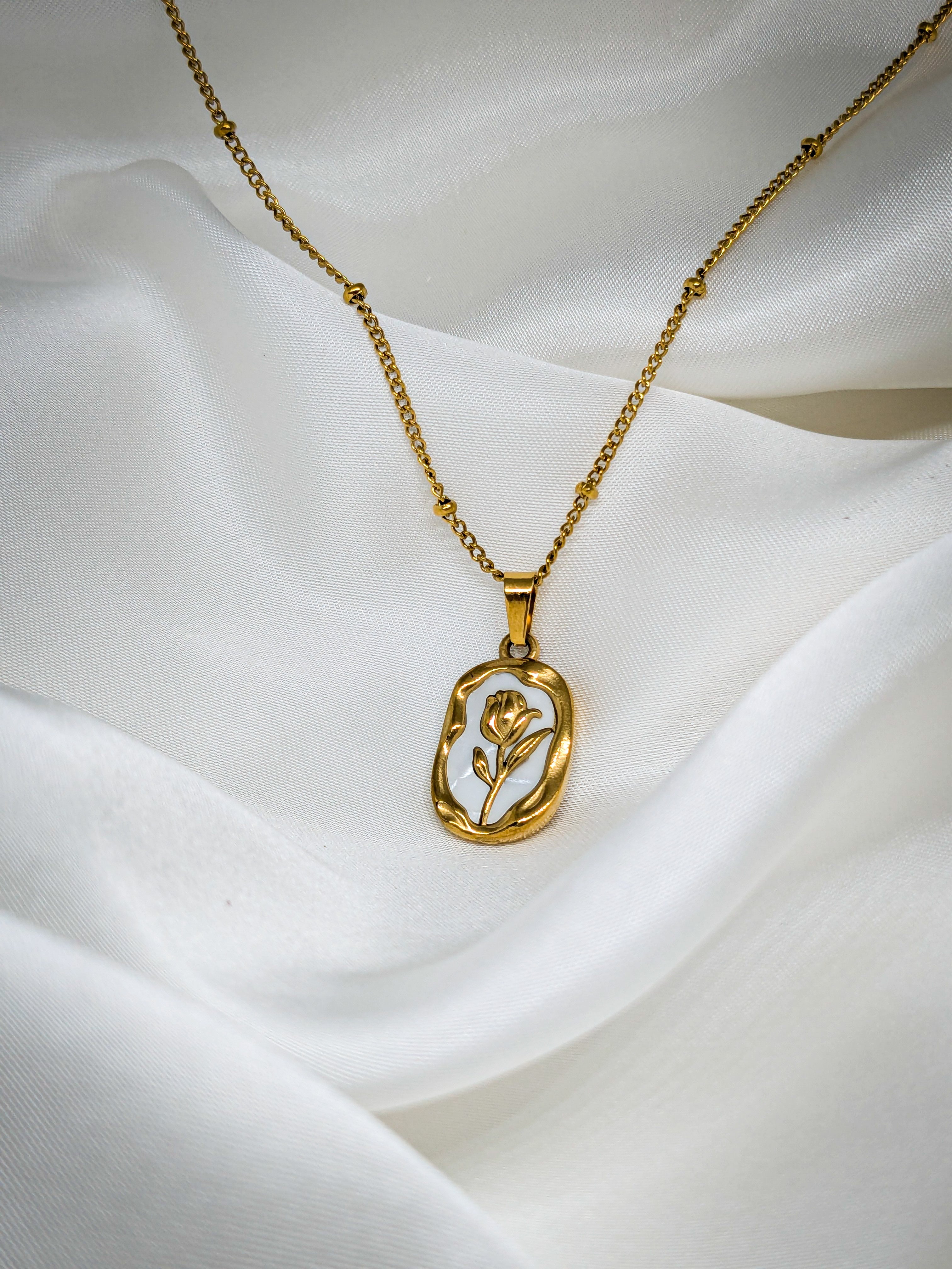 Rose Bloom Pendant Necklace