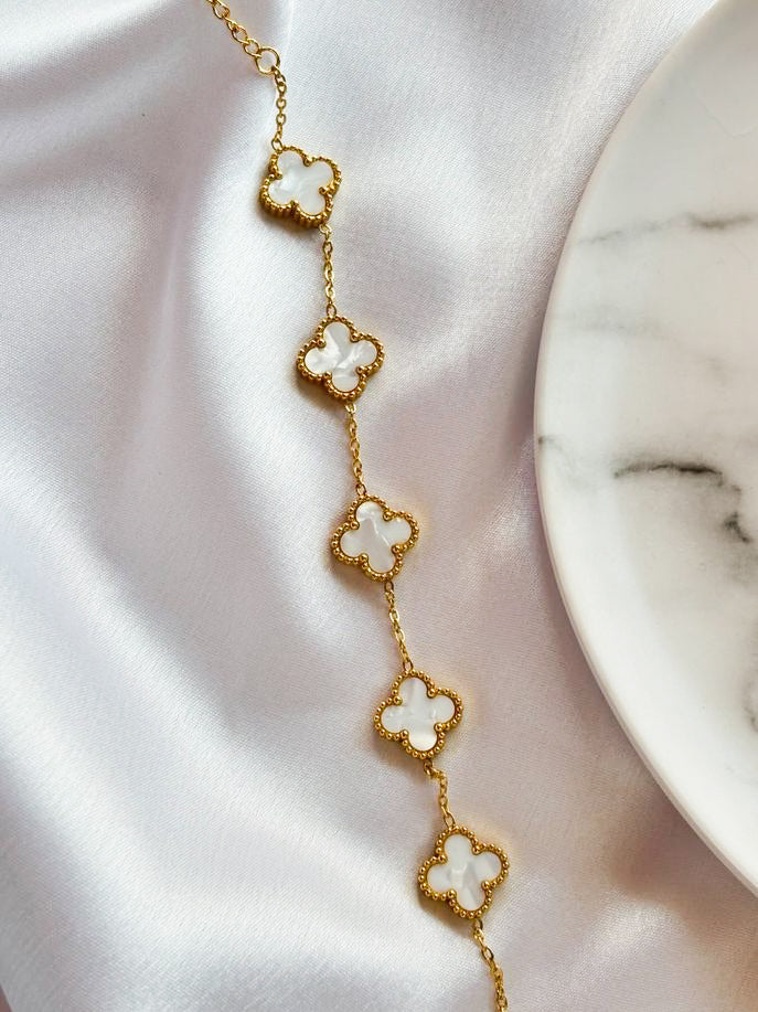 Ivory Clover Charm Bracelet