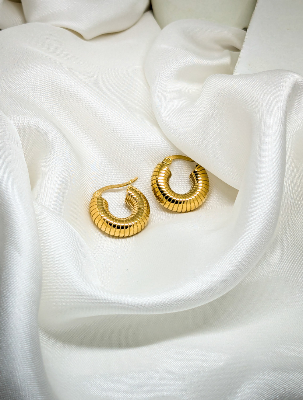 Textured Gold Hoop Earrings
