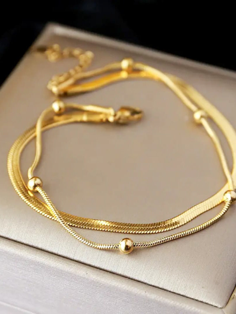 Double Layer Gold Mesh Bracelet