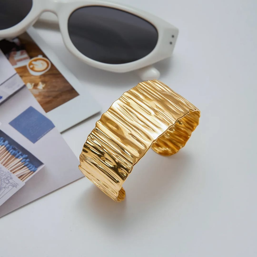 Textured Gold Cuff Bracelet