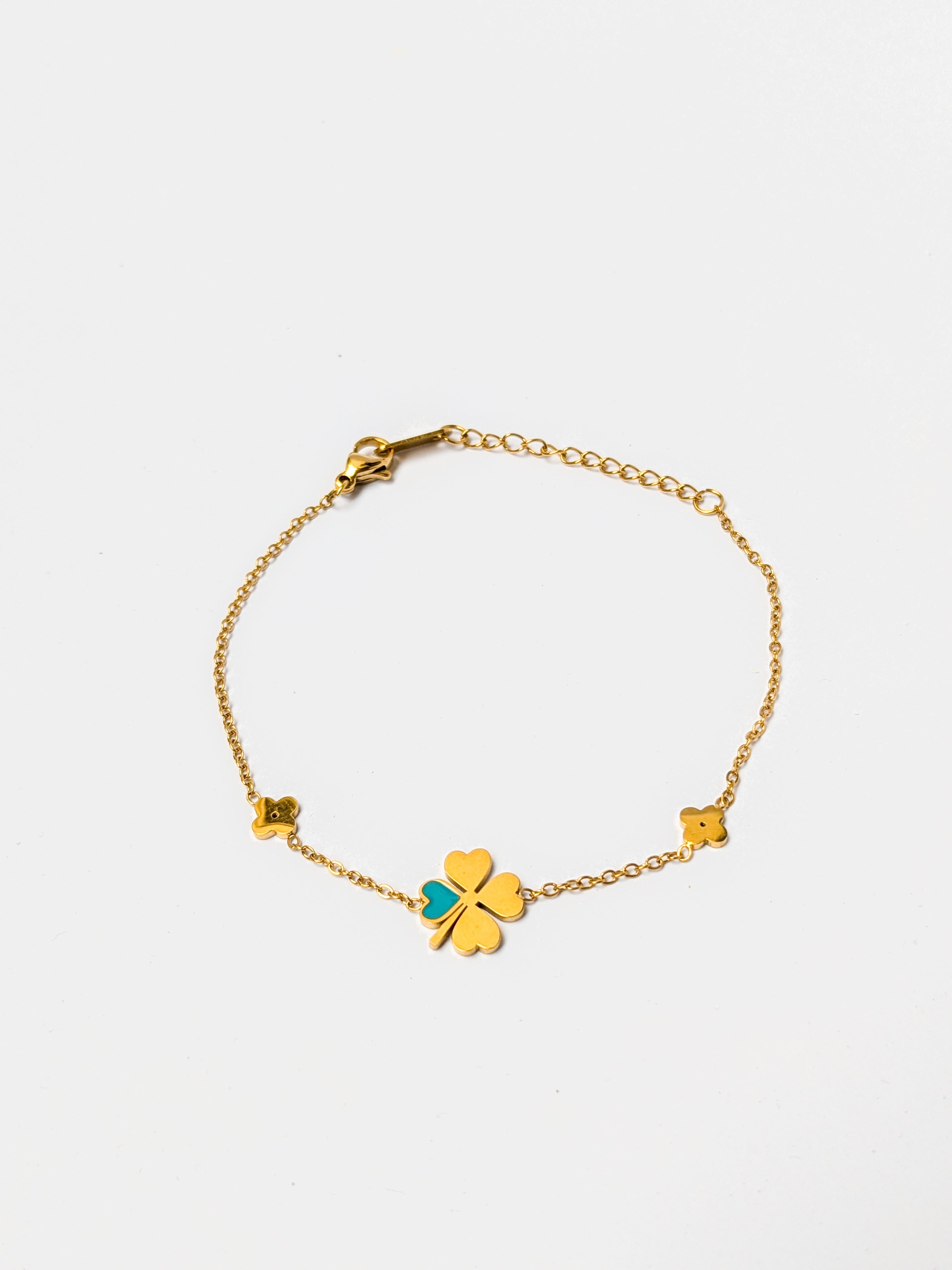 Four-Leaf Heart Clover Bracelet