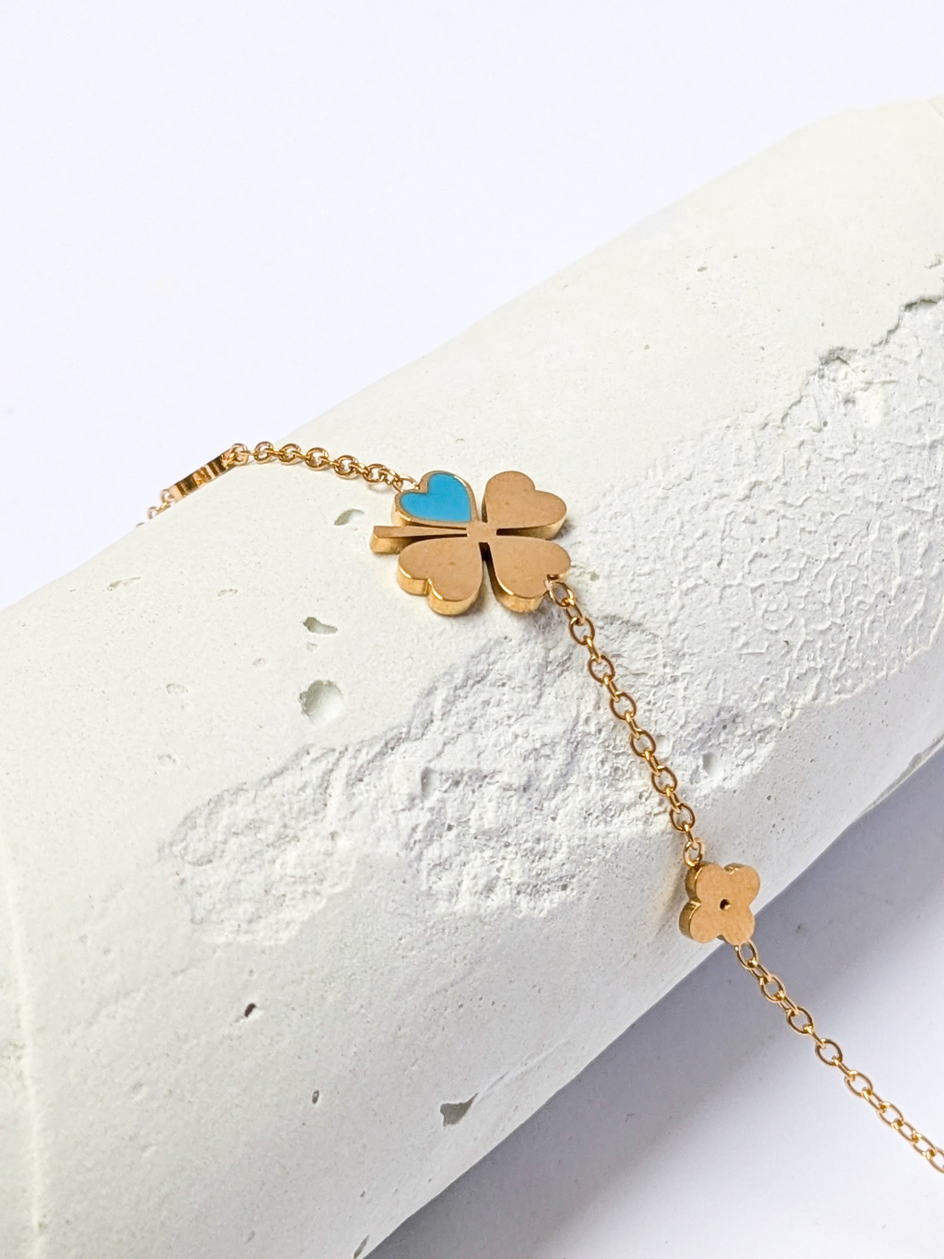 Four-Leaf Heart Clover Bracelet