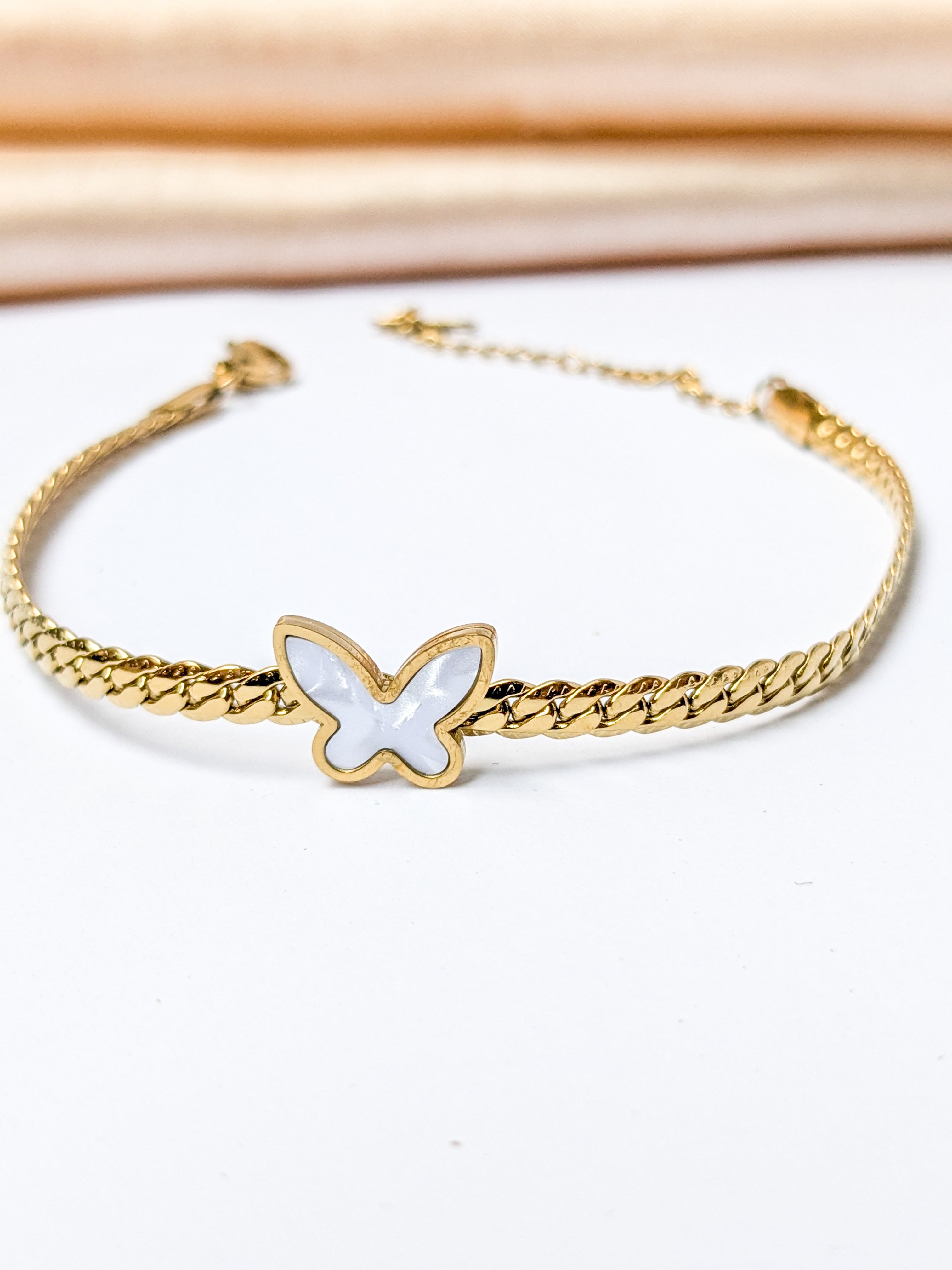 White butterfly charm Bracelet