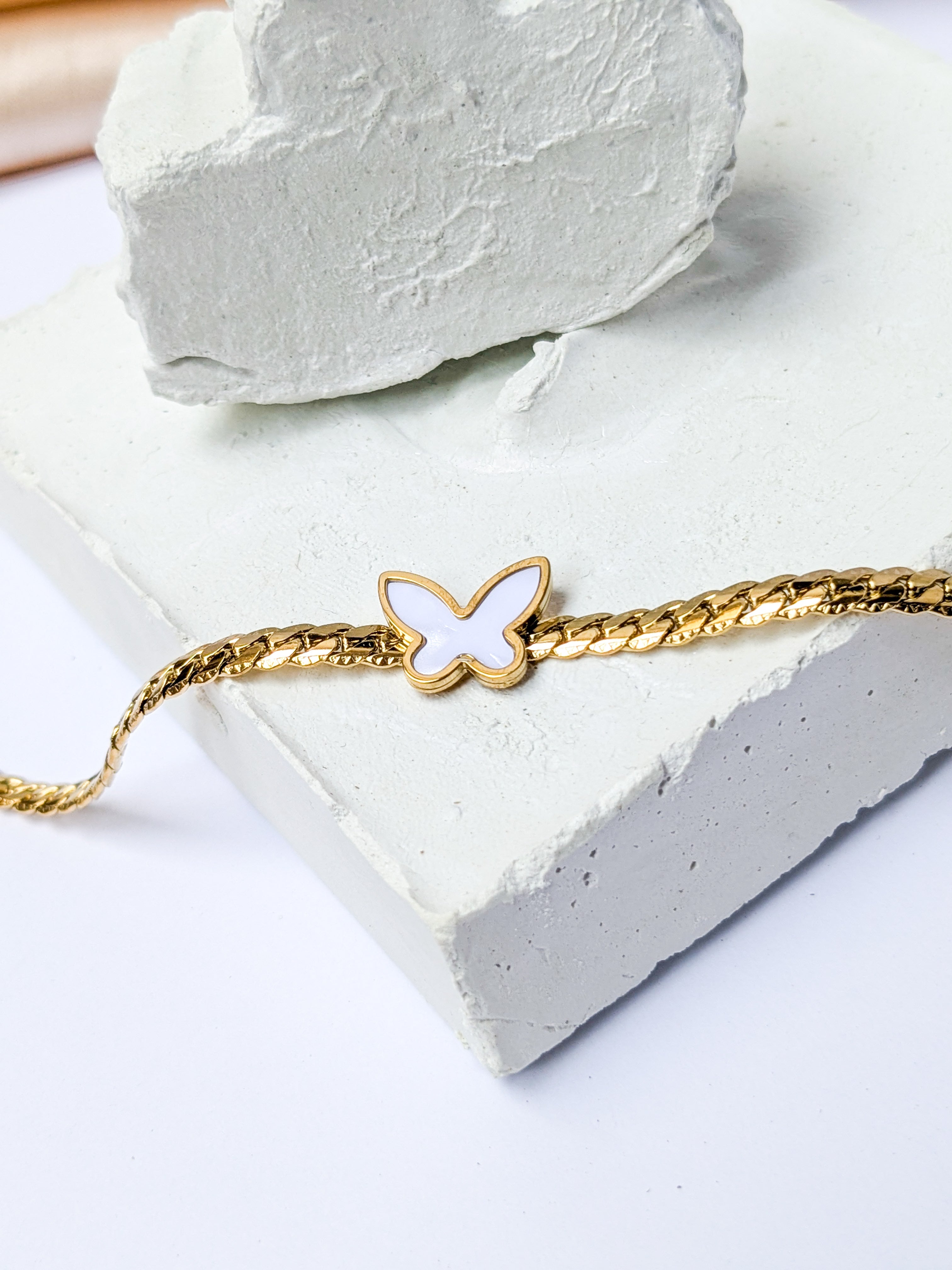 White butterfly charm Bracelet