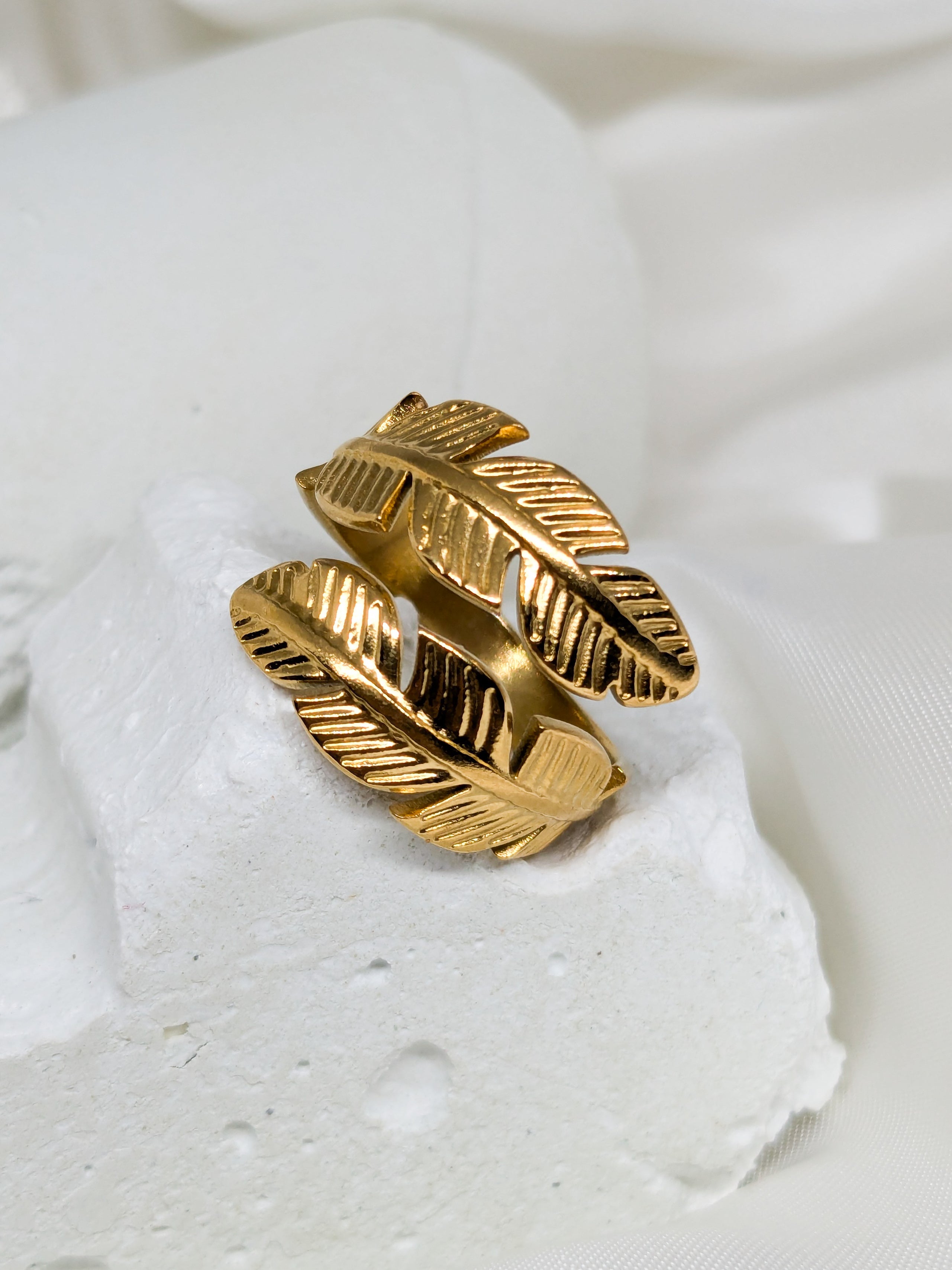 Gold Feather Wrap Ring