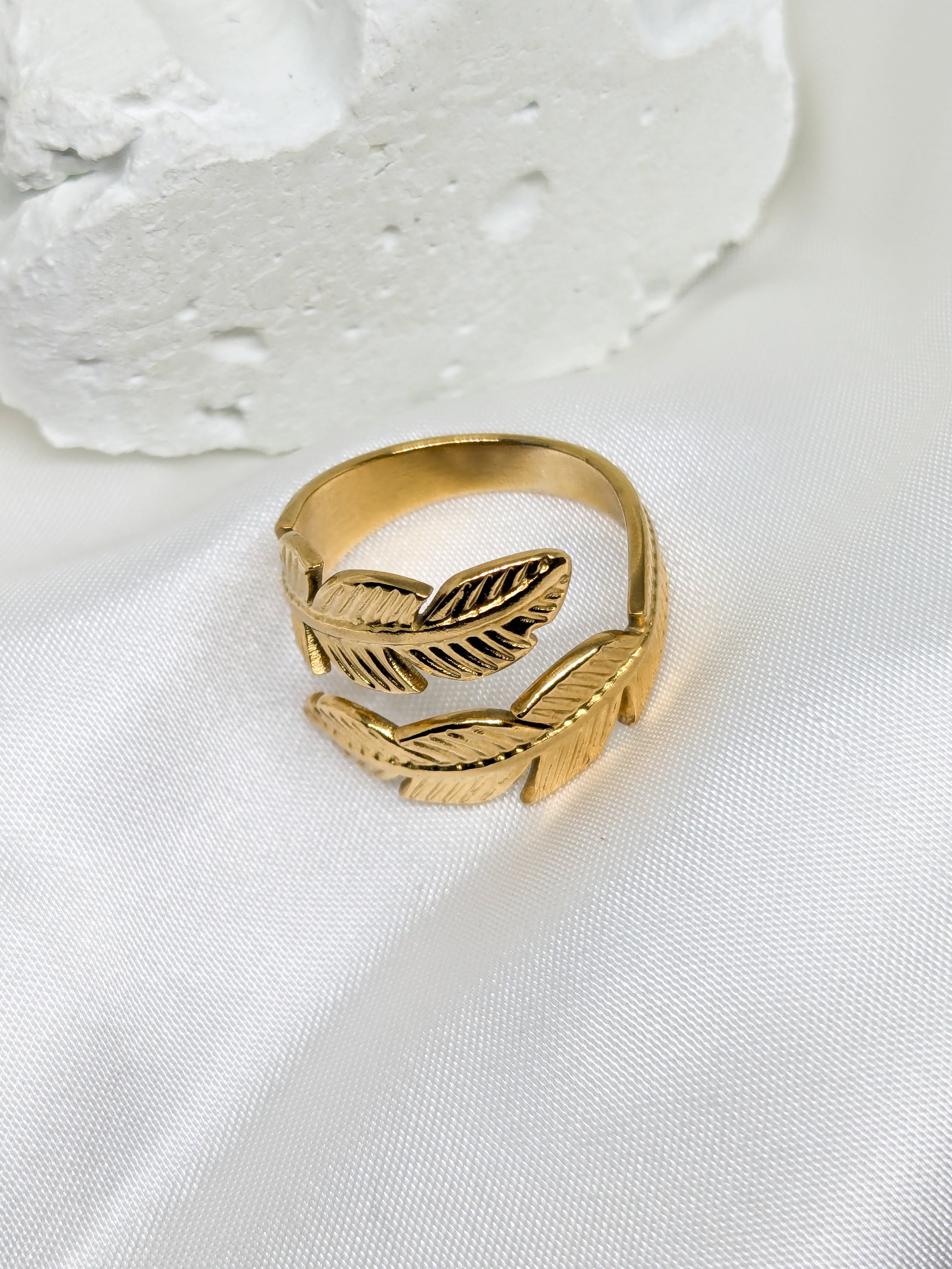 Gold Feather Wrap Ring