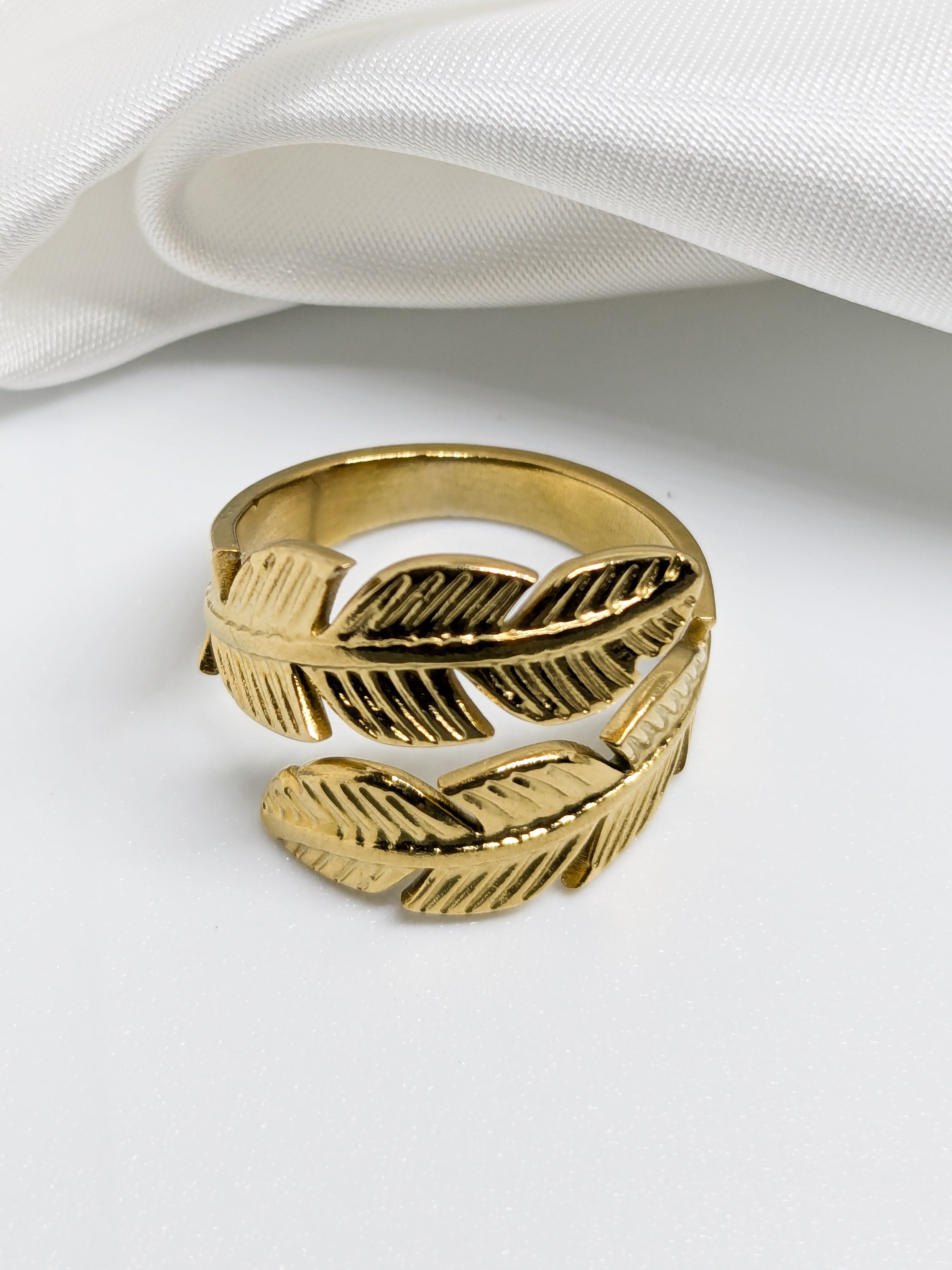 Gold Feather Wrap Ring