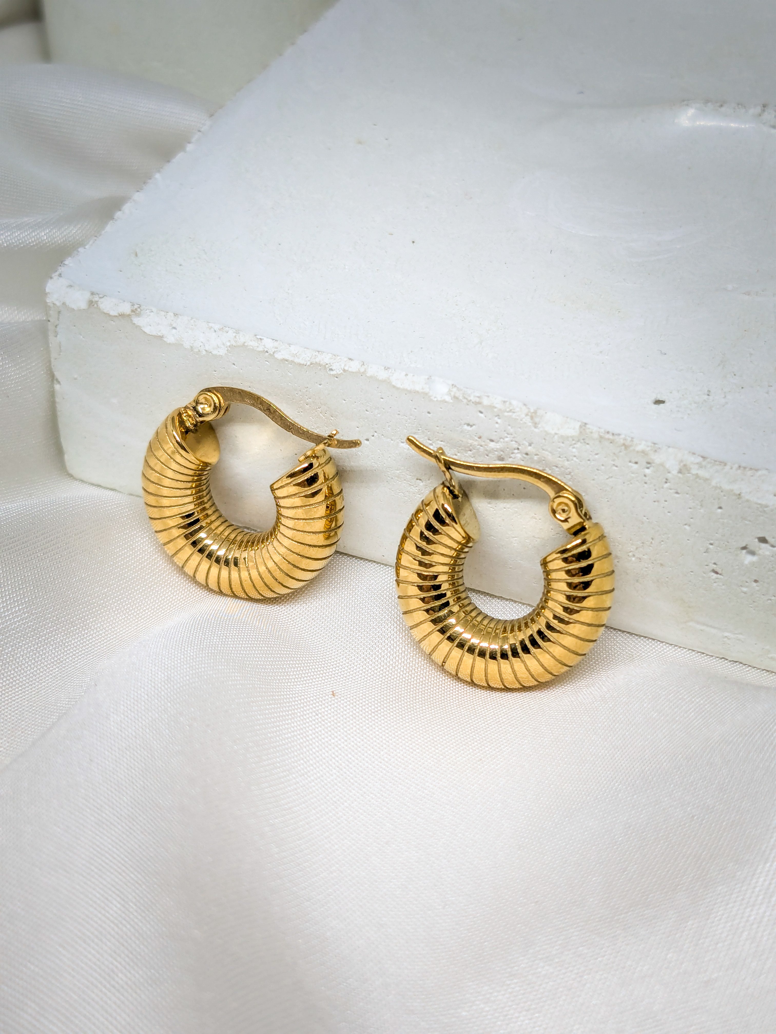 Textured Gold Hoop Earrings