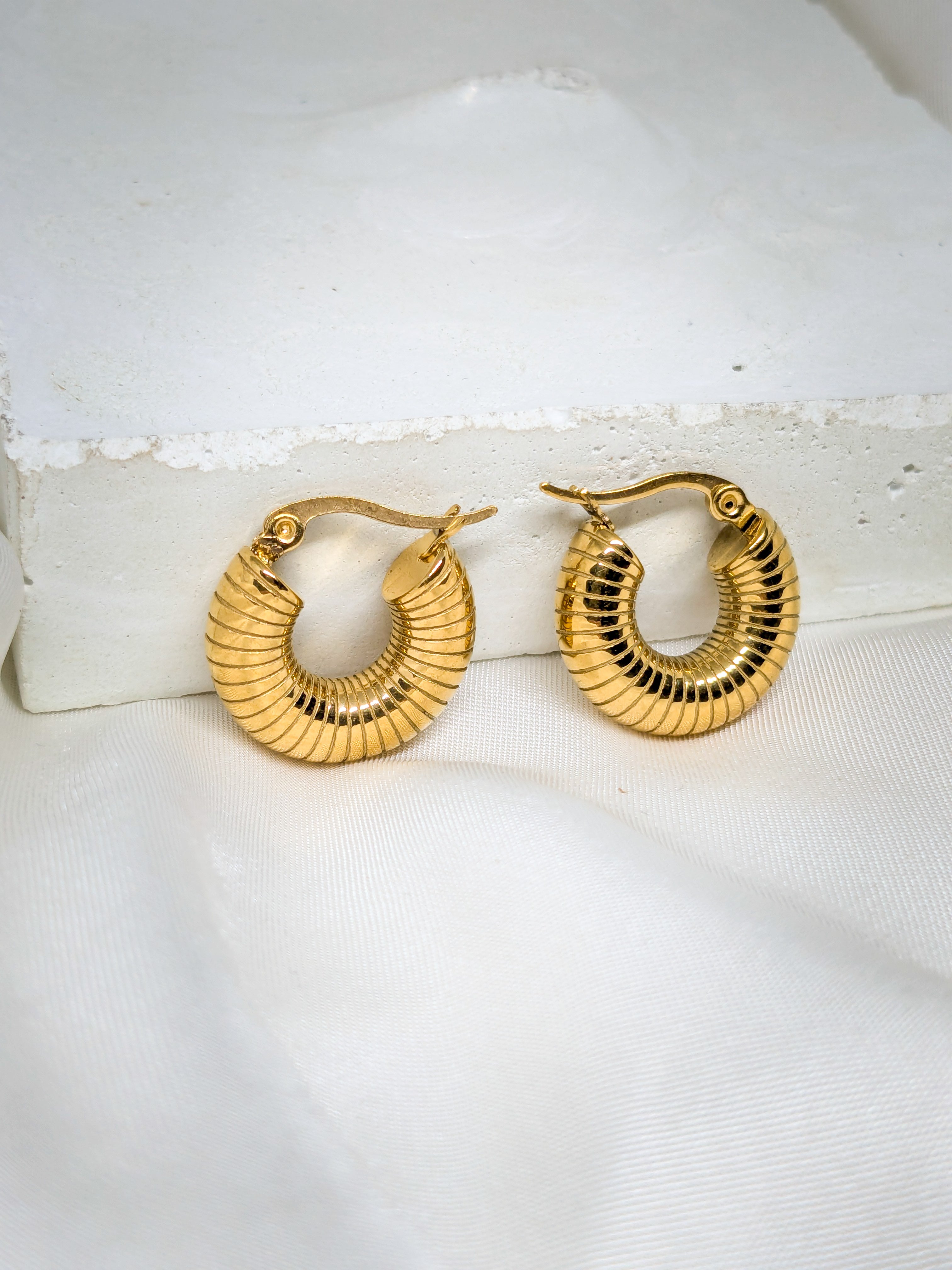 Textured Gold Hoop Earrings