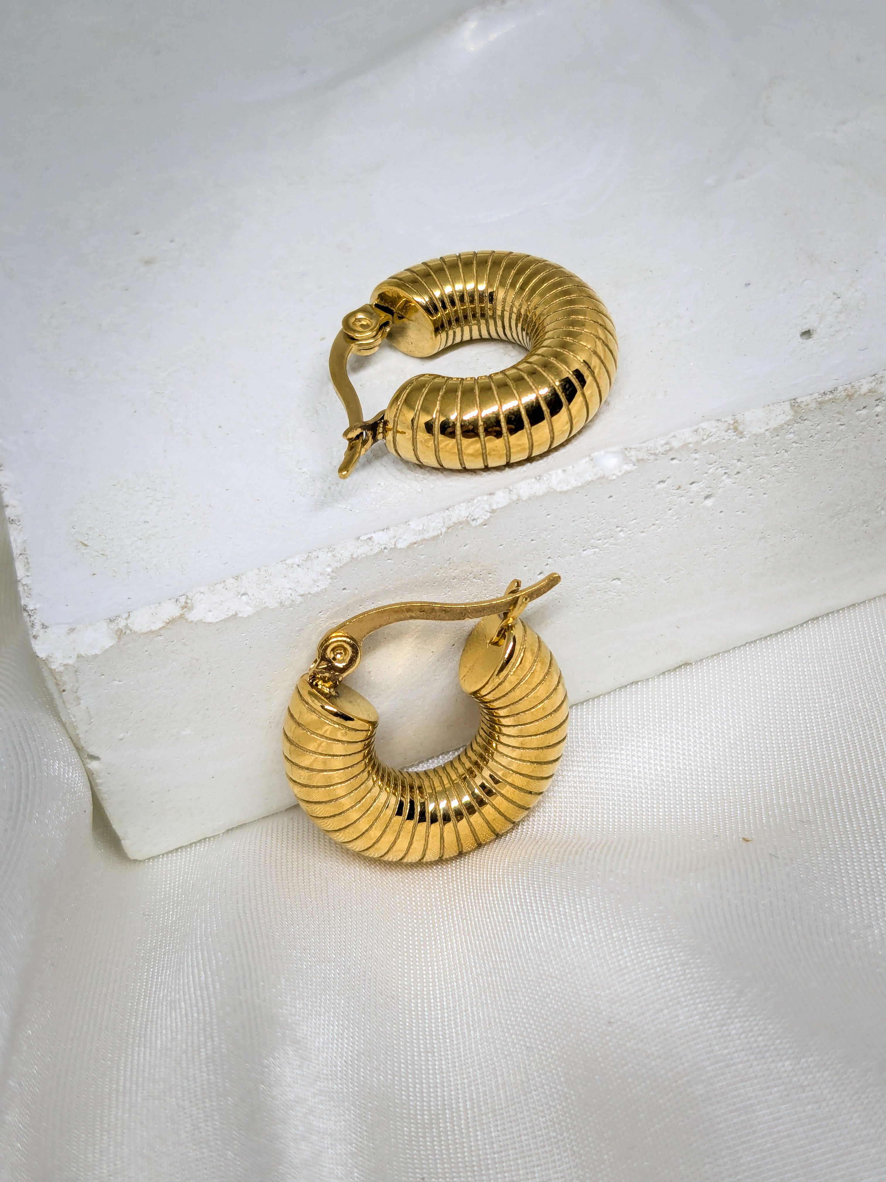 Textured Gold Hoop Earrings