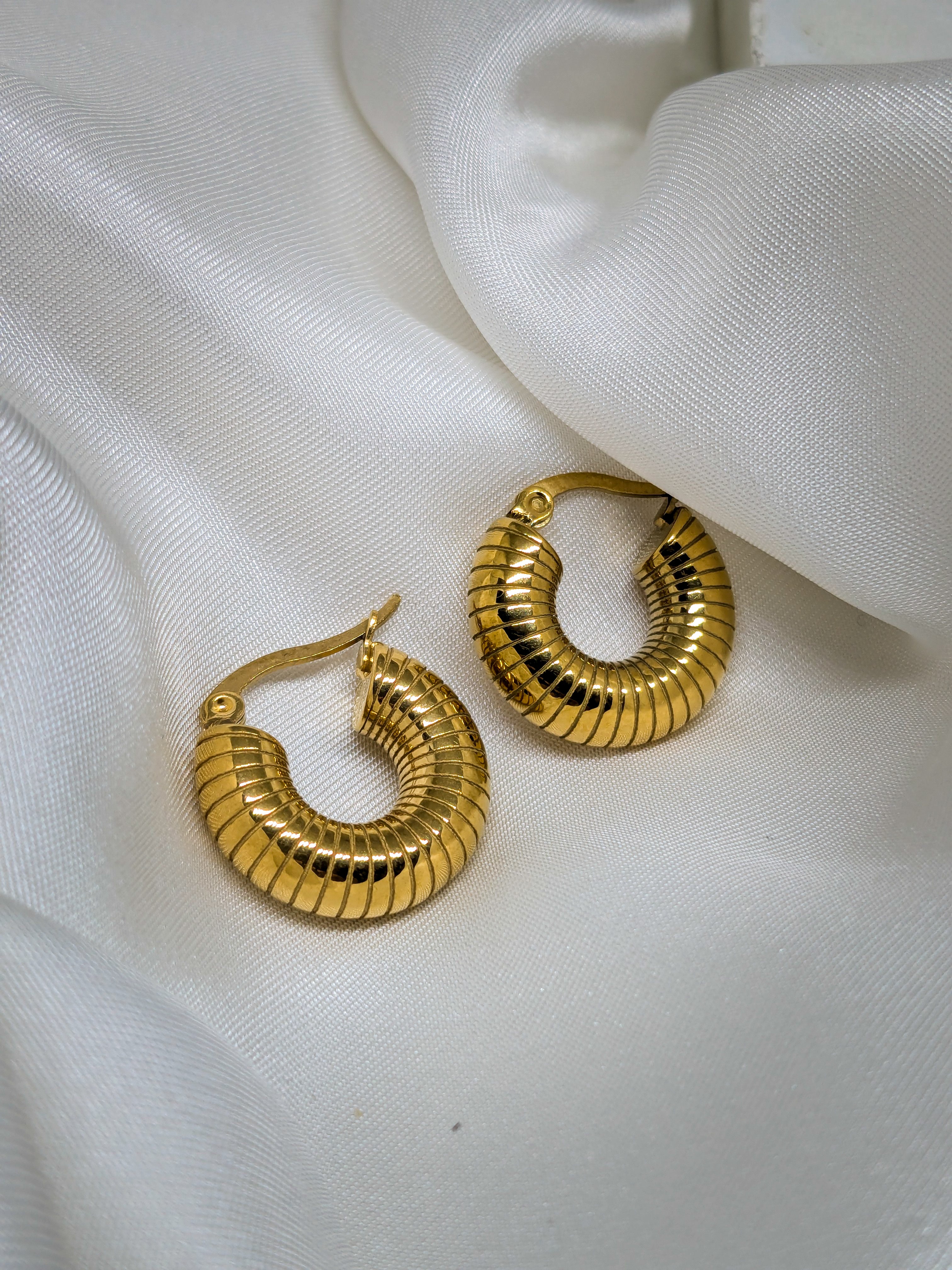 Textured Gold Hoop Earrings