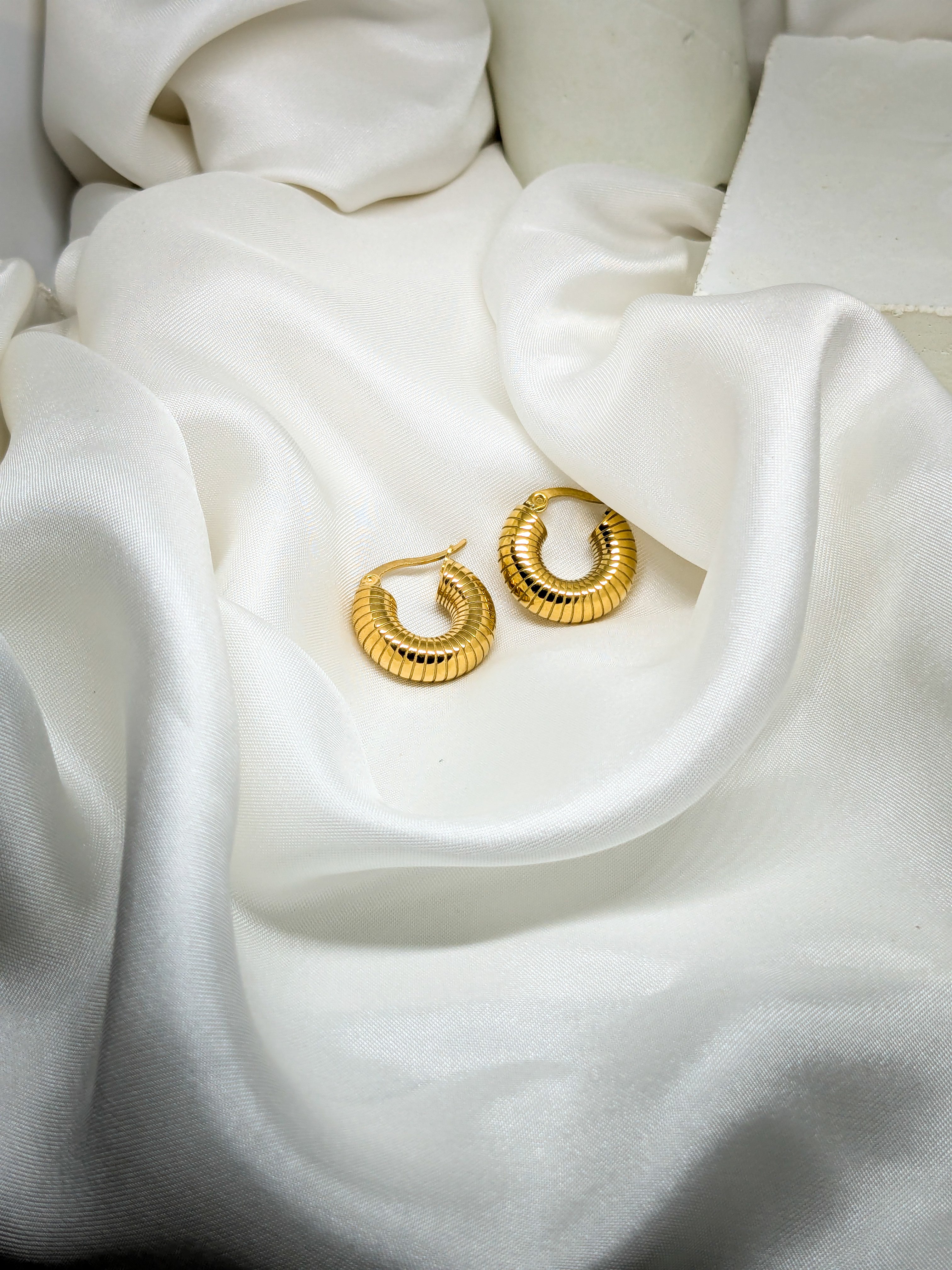 Textured Gold Hoop Earrings