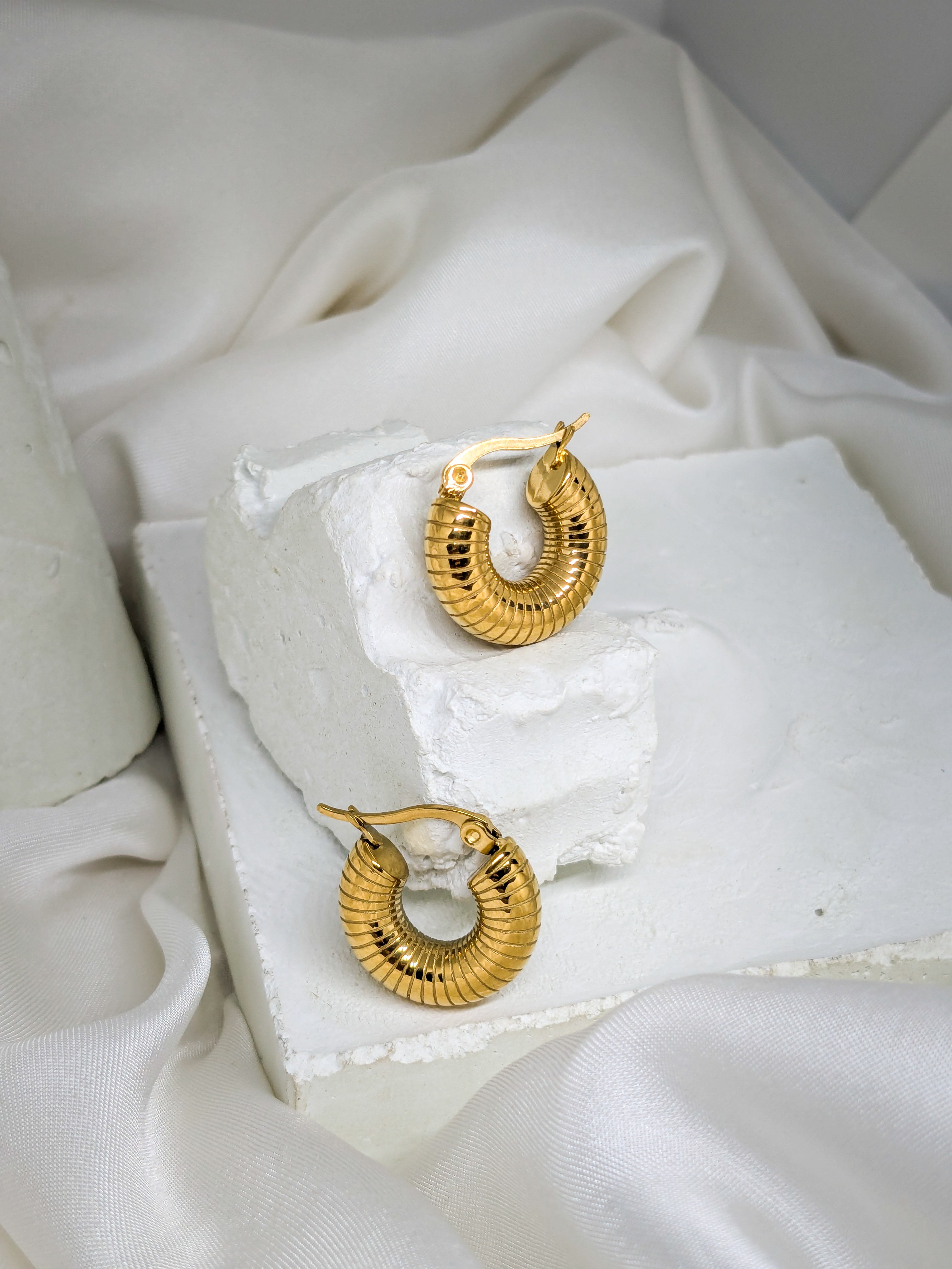 Textured Gold Hoop Earrings