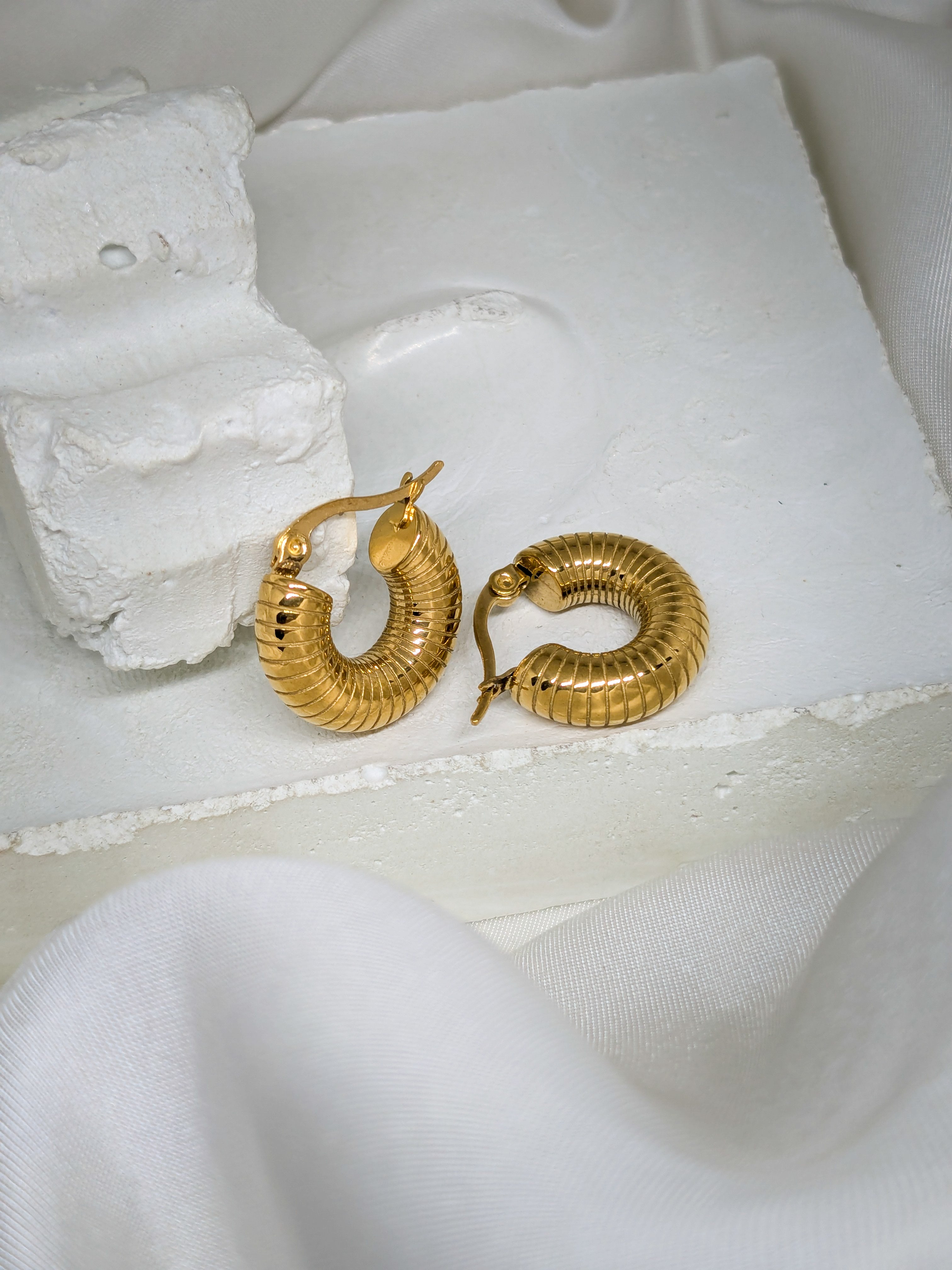 Textured Gold Hoop Earrings