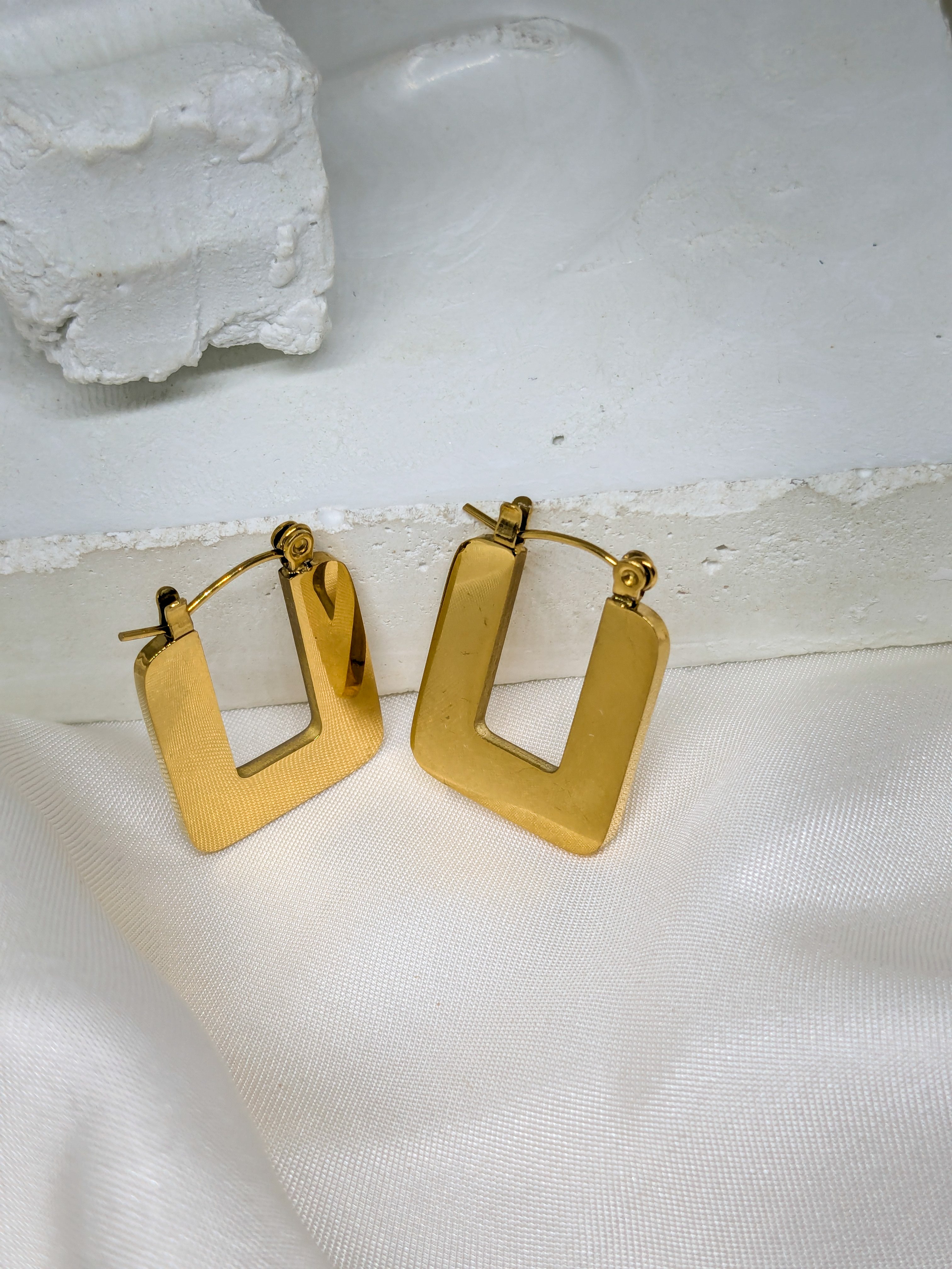 Geometric Gold Hoop Earrings