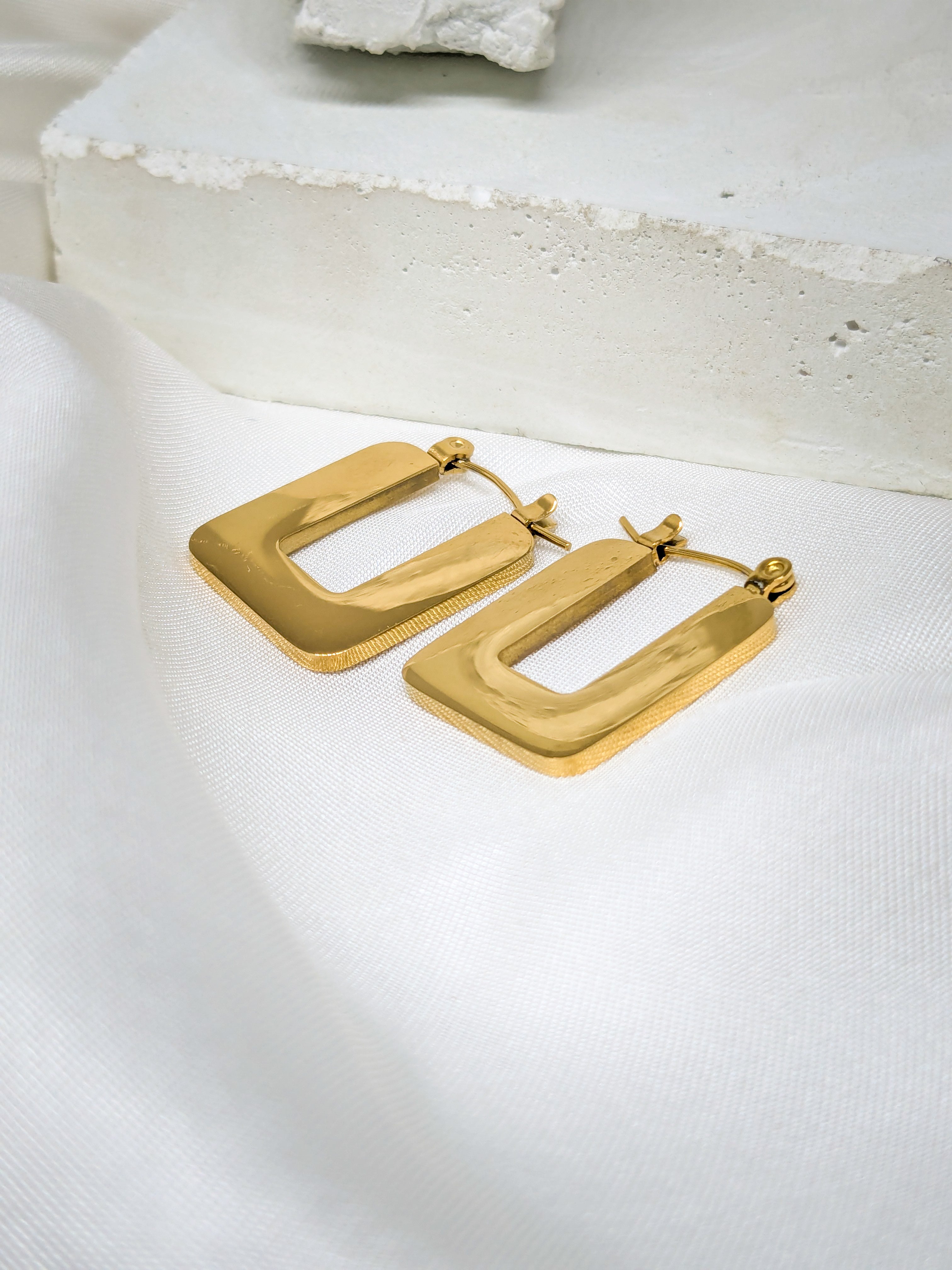 Geometric Gold Hoop Earrings