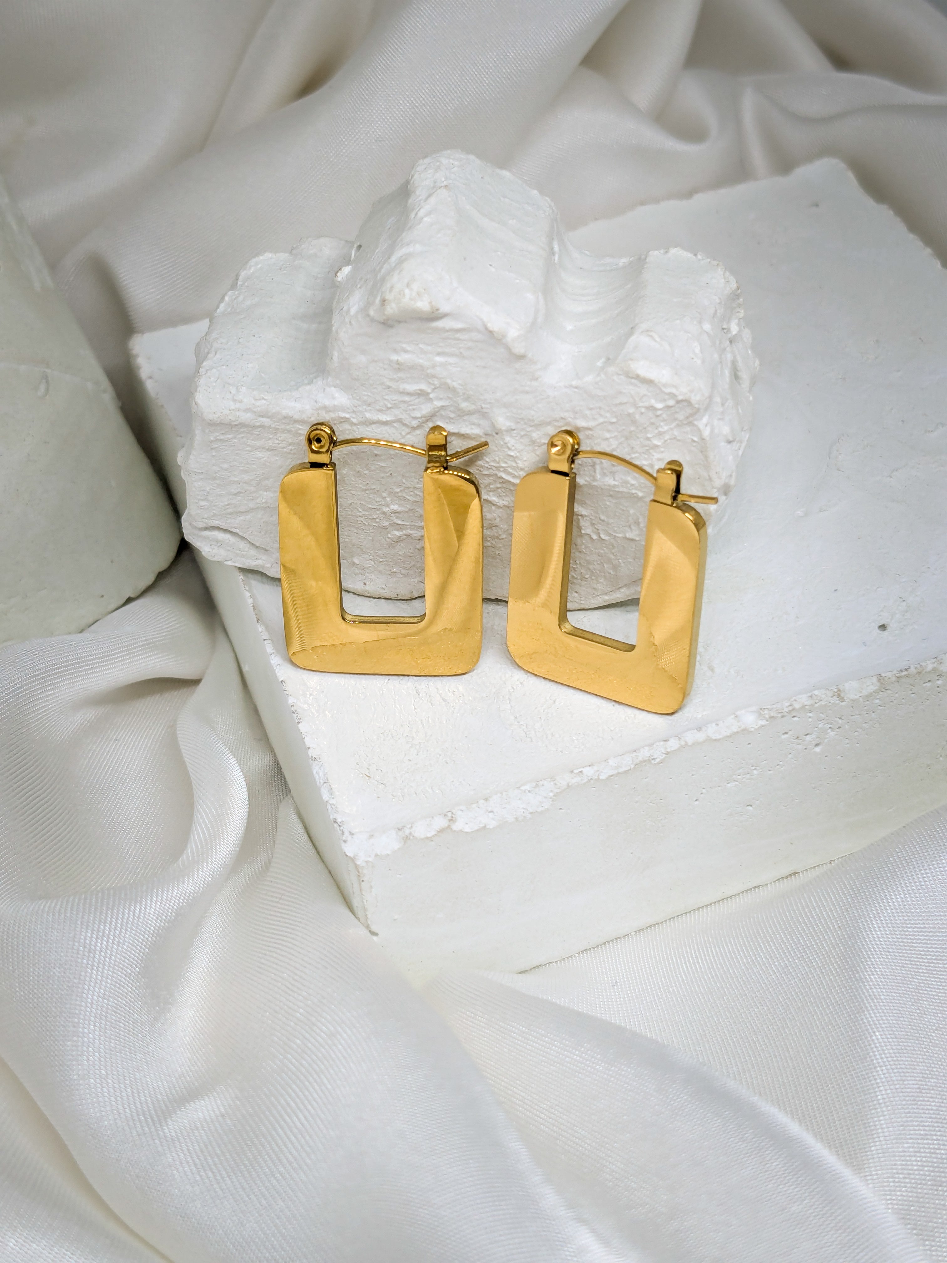 Geometric Gold Hoop Earrings