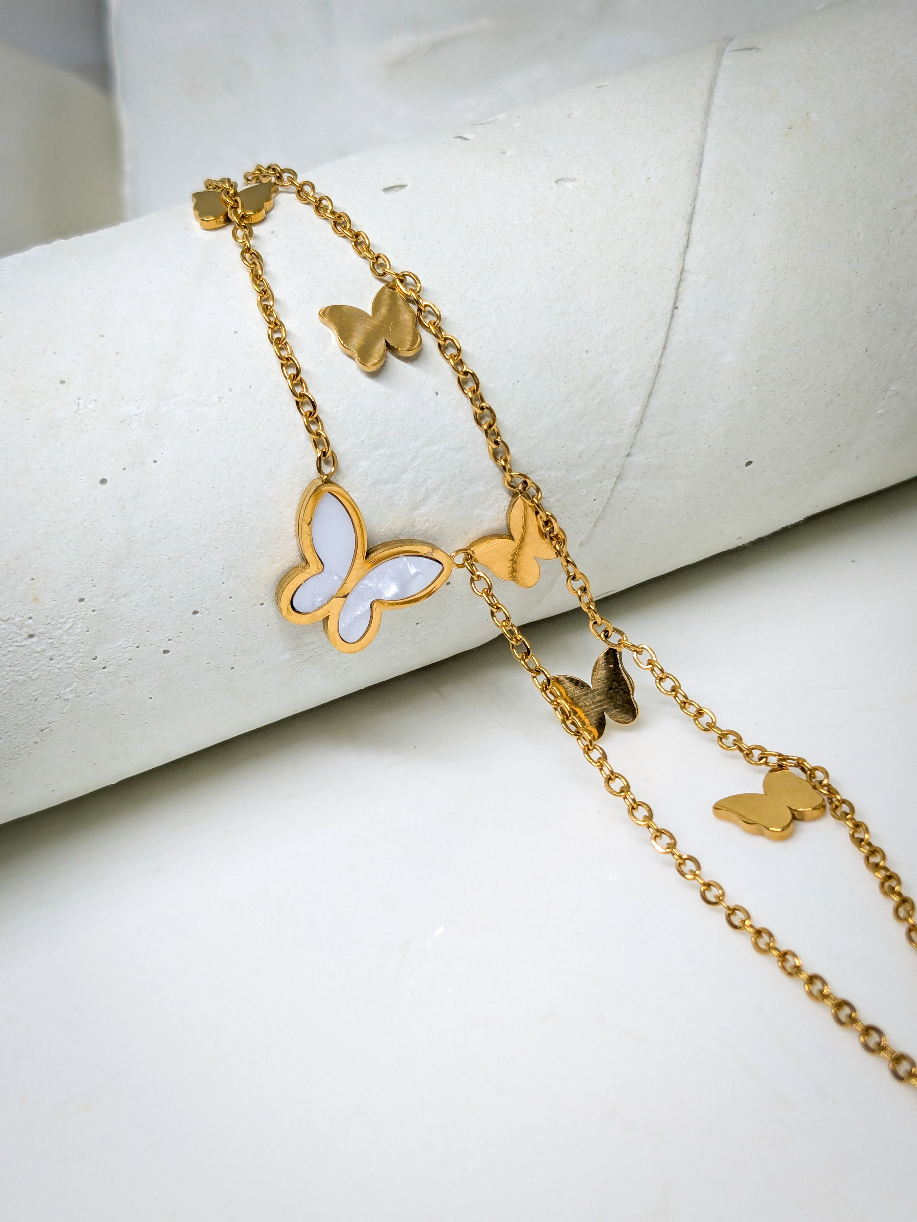 Golden Butterfly Charm Bracelet