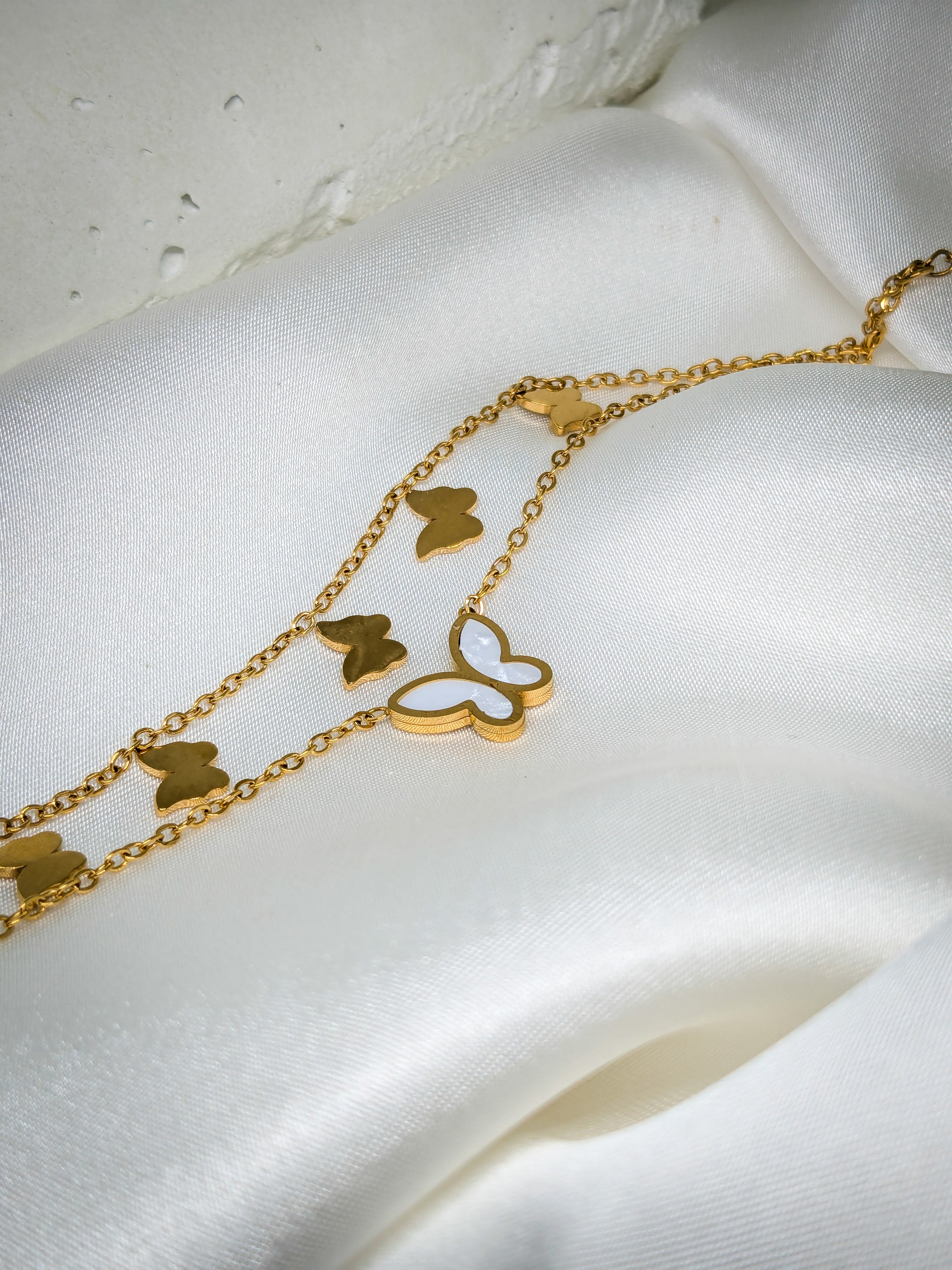 Golden Butterfly Charm Bracelet