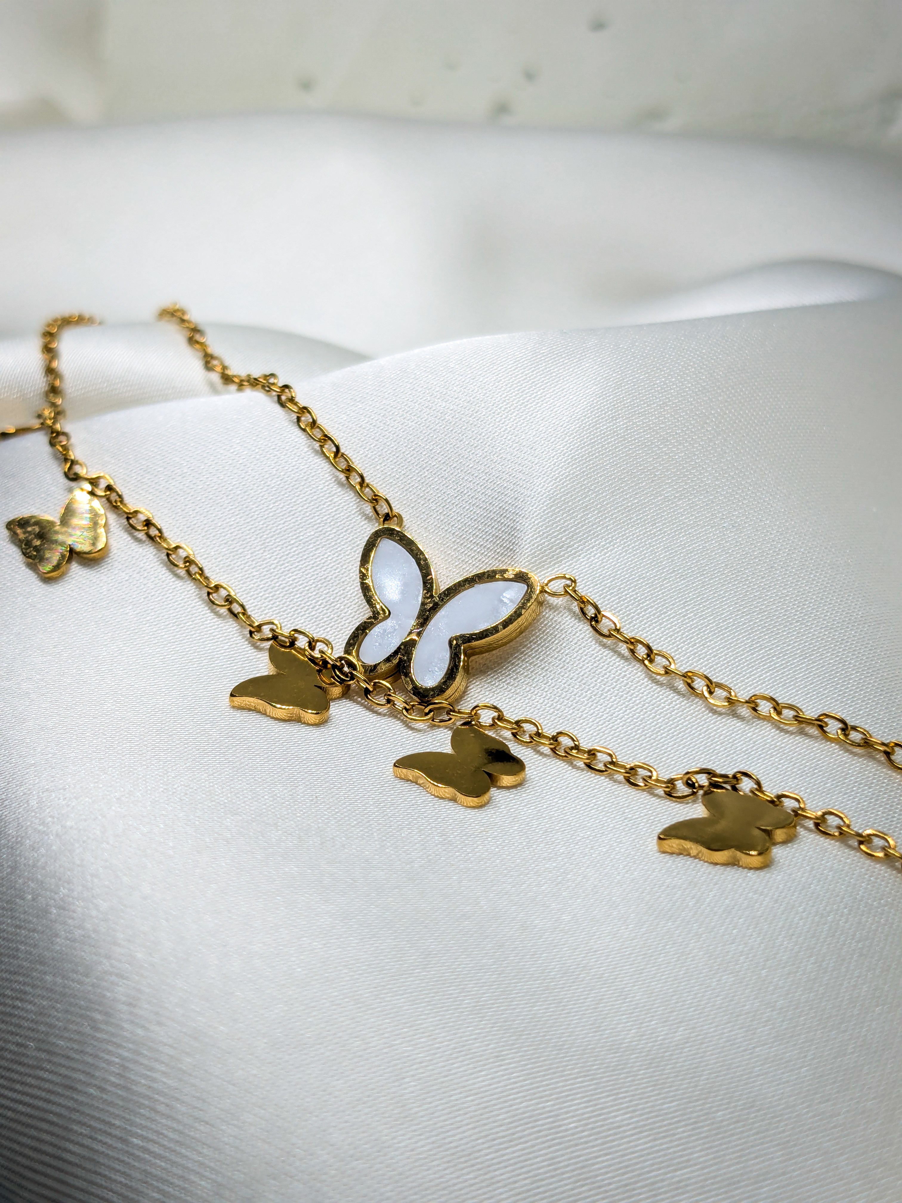 Golden Butterfly Charm Bracelet