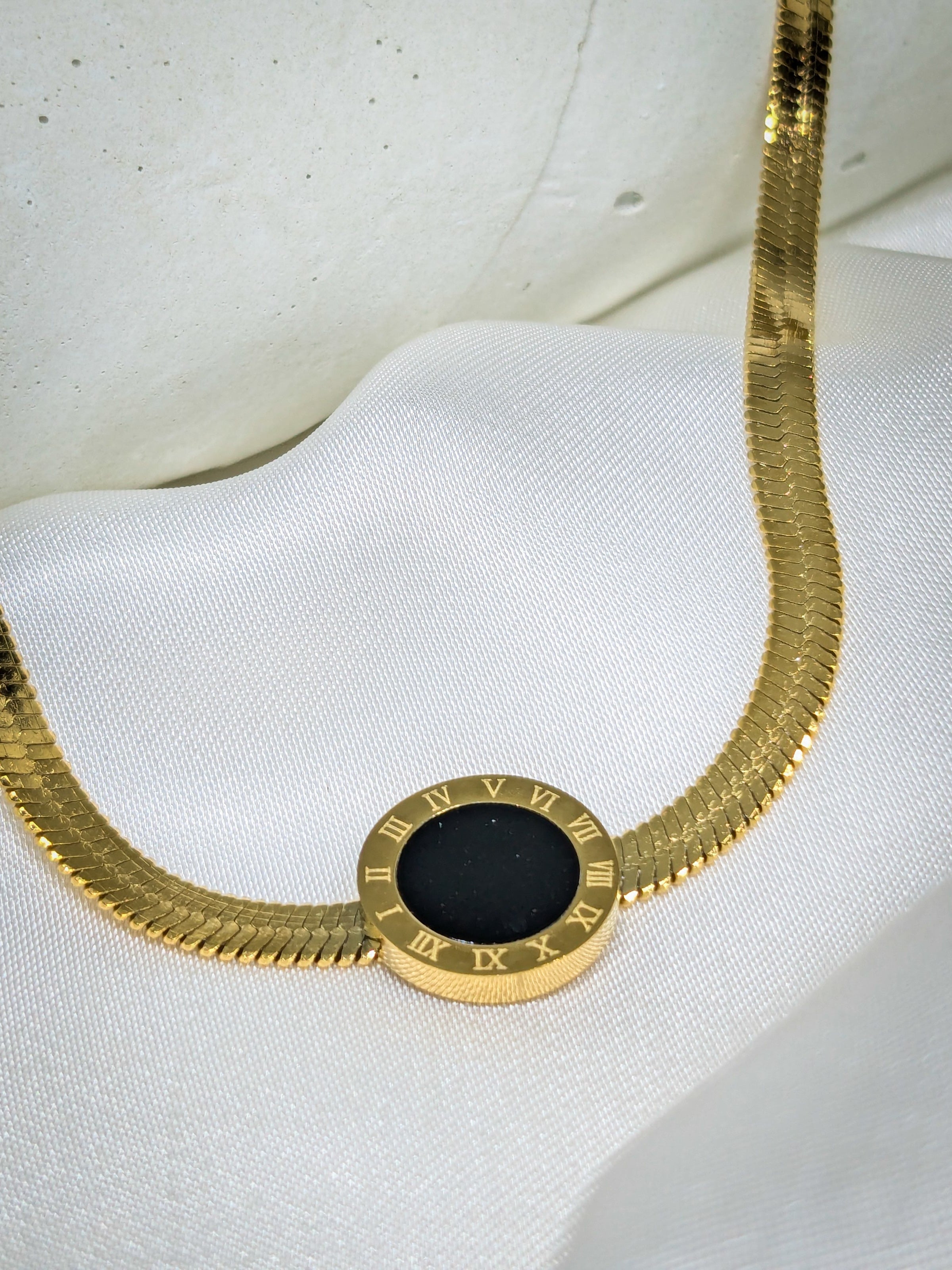 Roman Dial Pendant Necklace