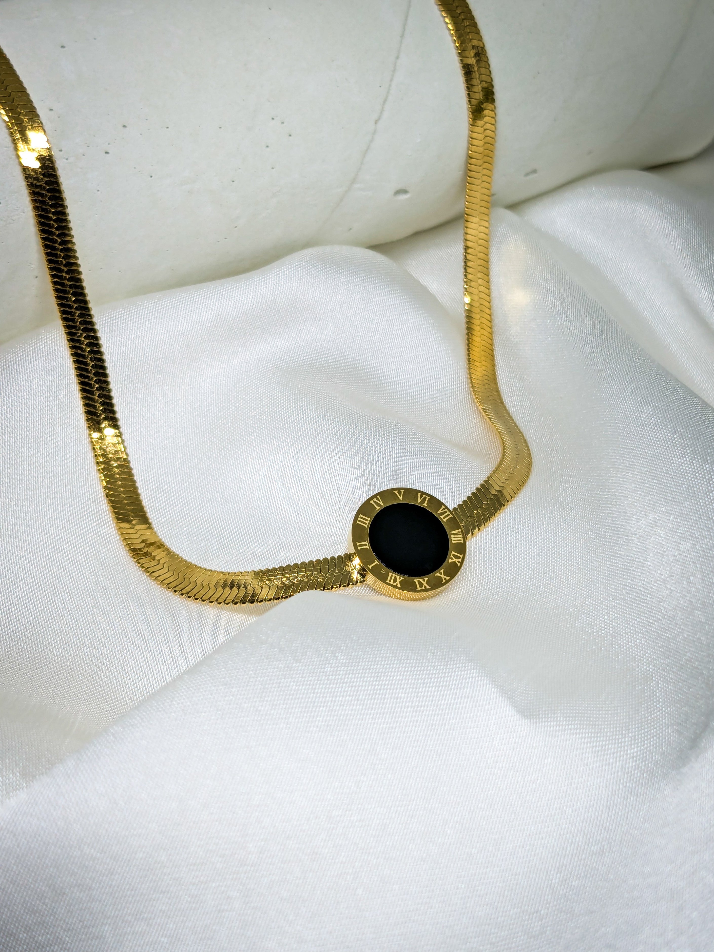 Roman Dial Pendant Necklace