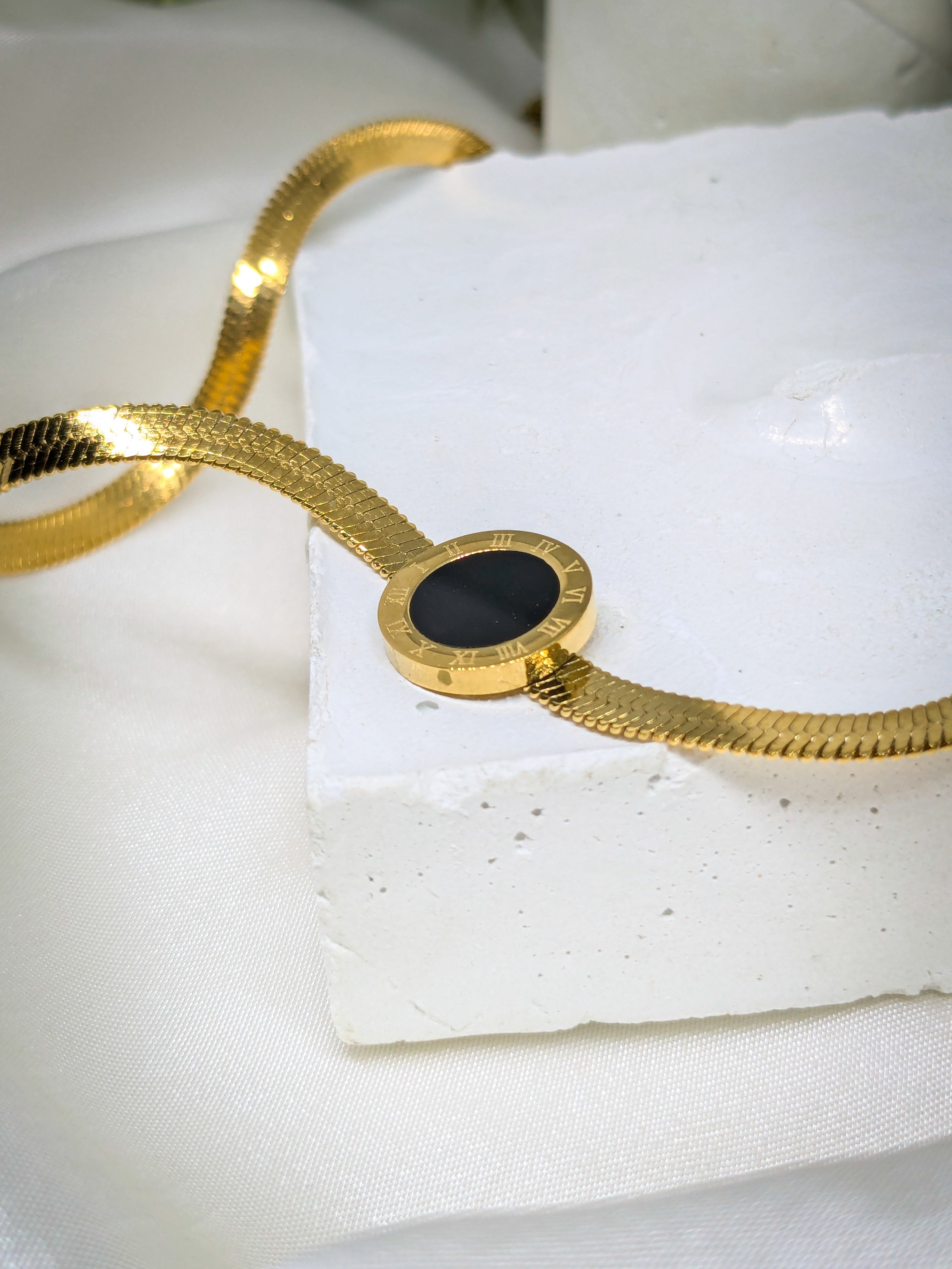 Roman Dial Pendant Necklace