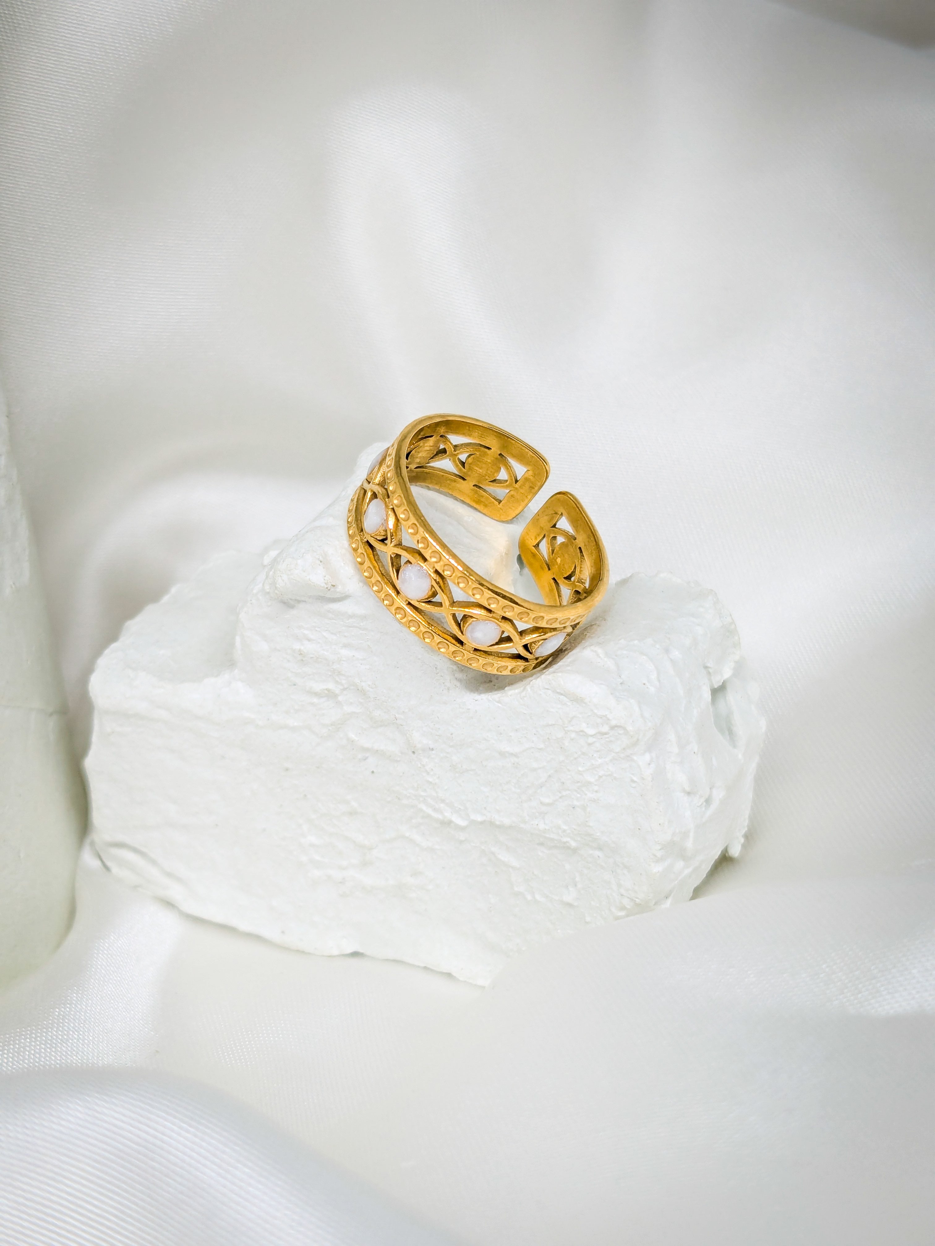 Gold Adjustable Filigree Ring