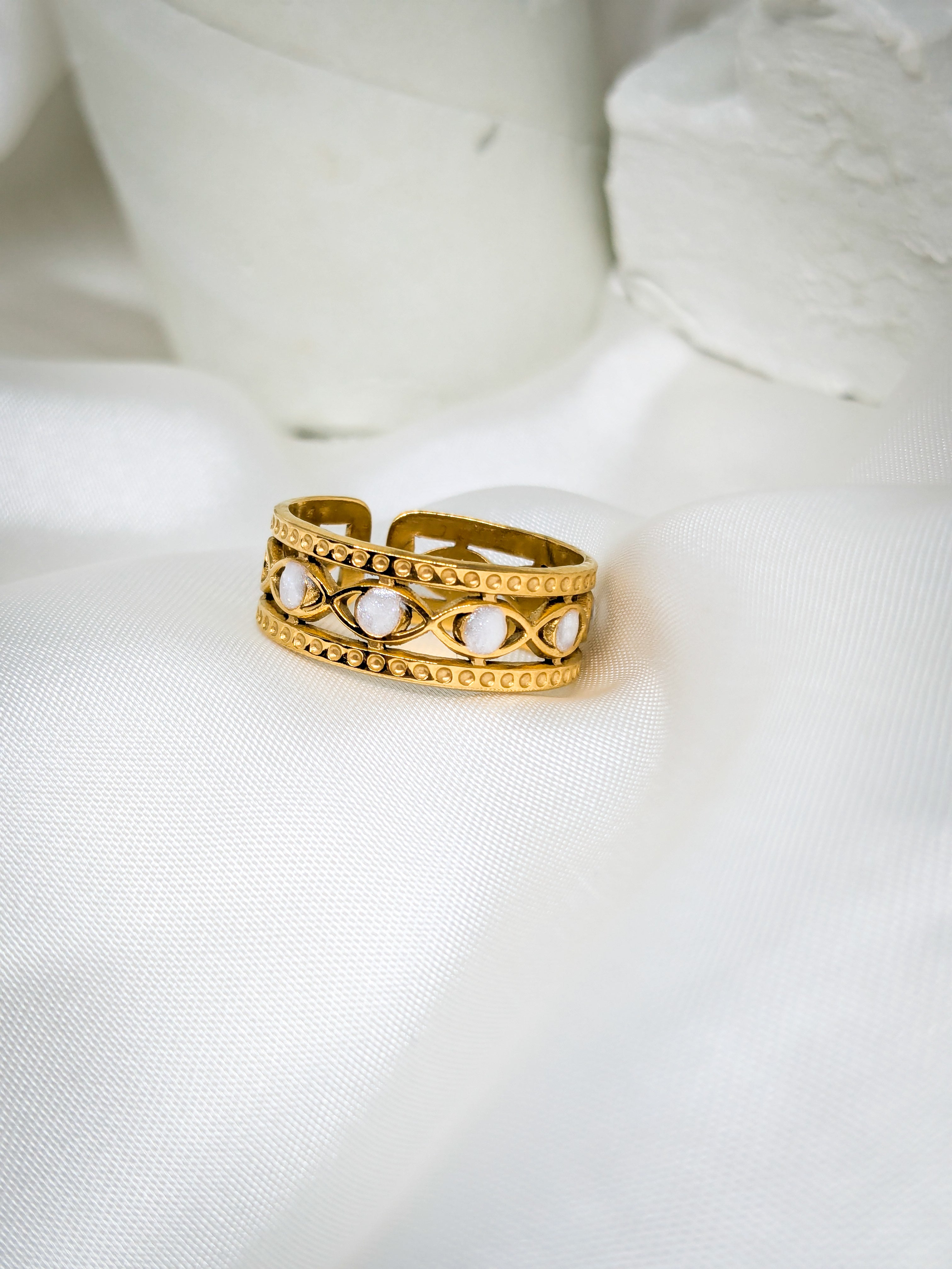 Gold Adjustable Filigree Ring