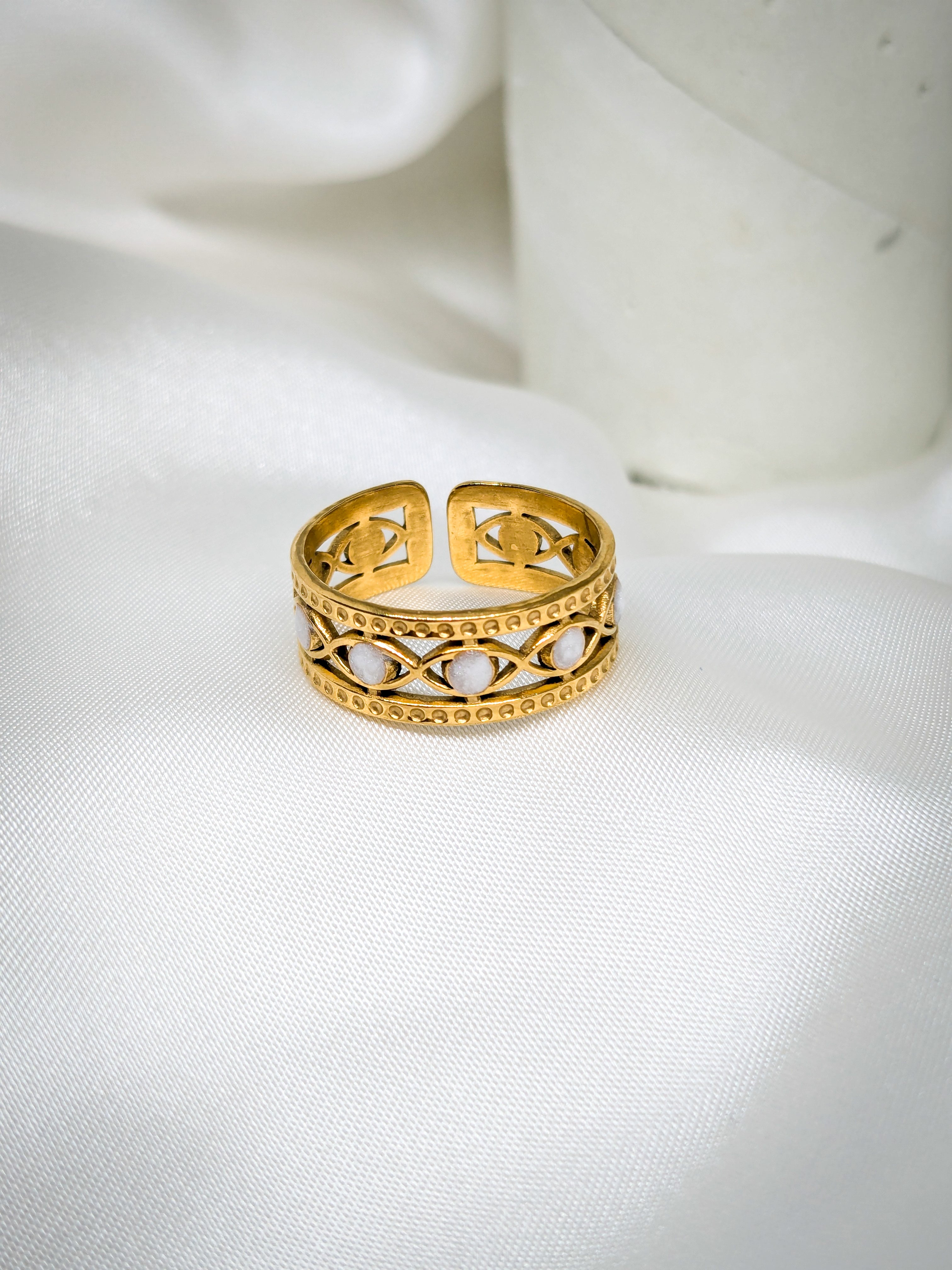Gold Adjustable Filigree Ring