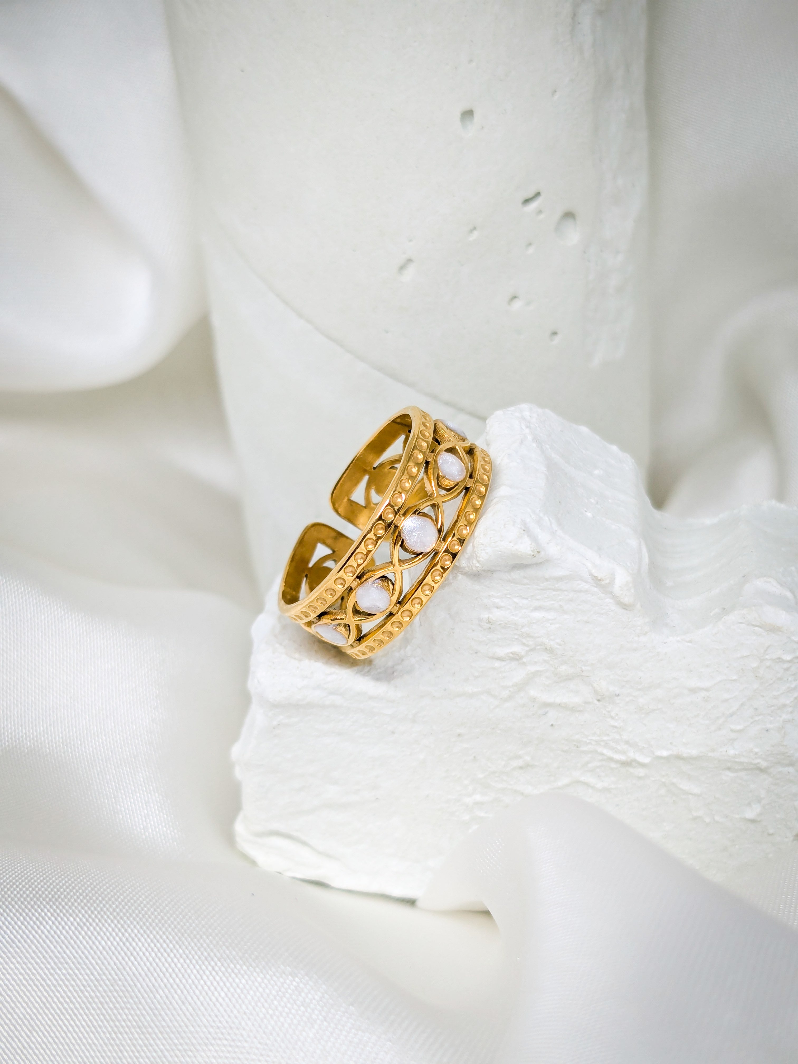 Gold Adjustable Filigree Ring