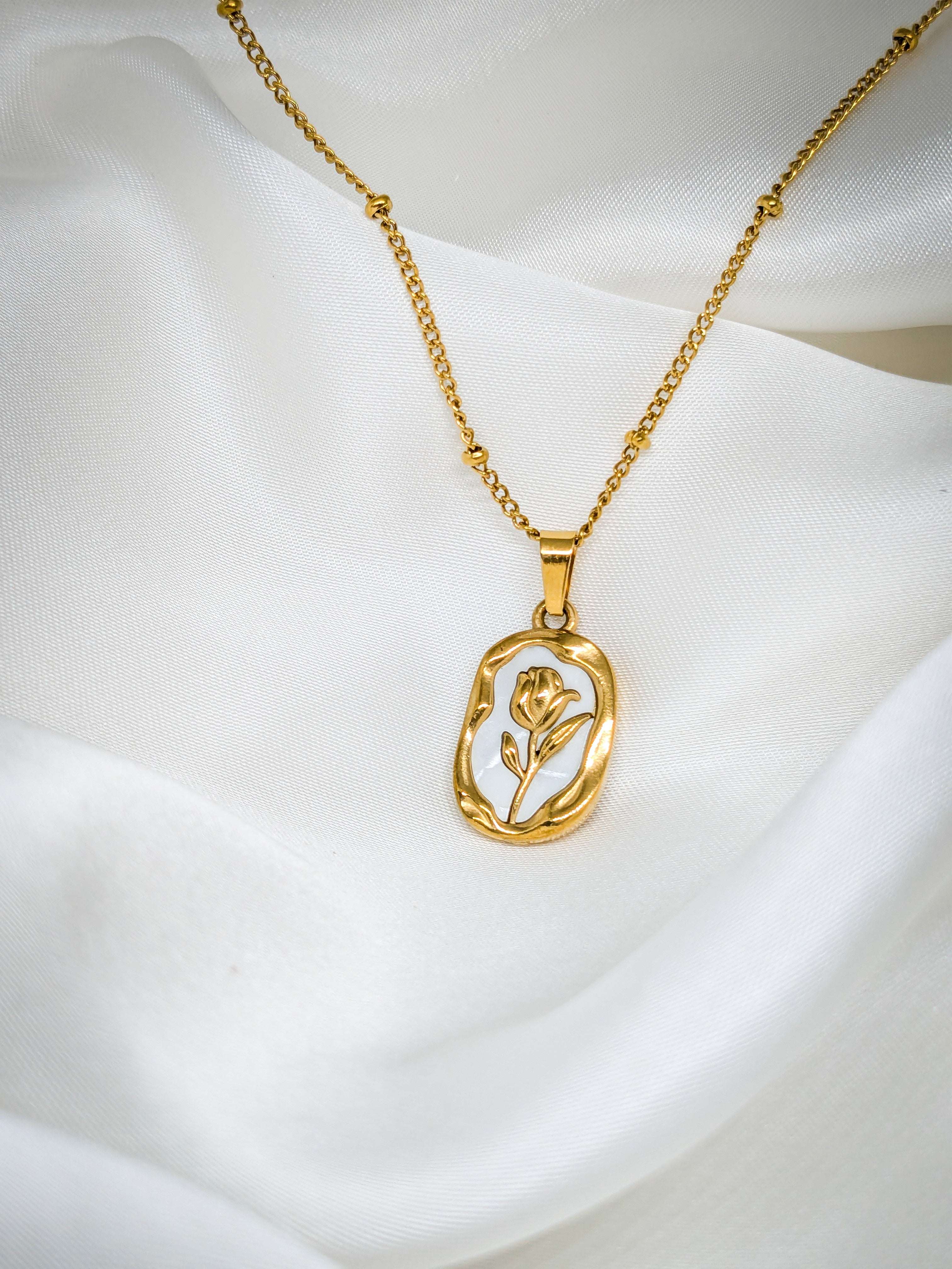 Rose Bloom Pendant Necklace