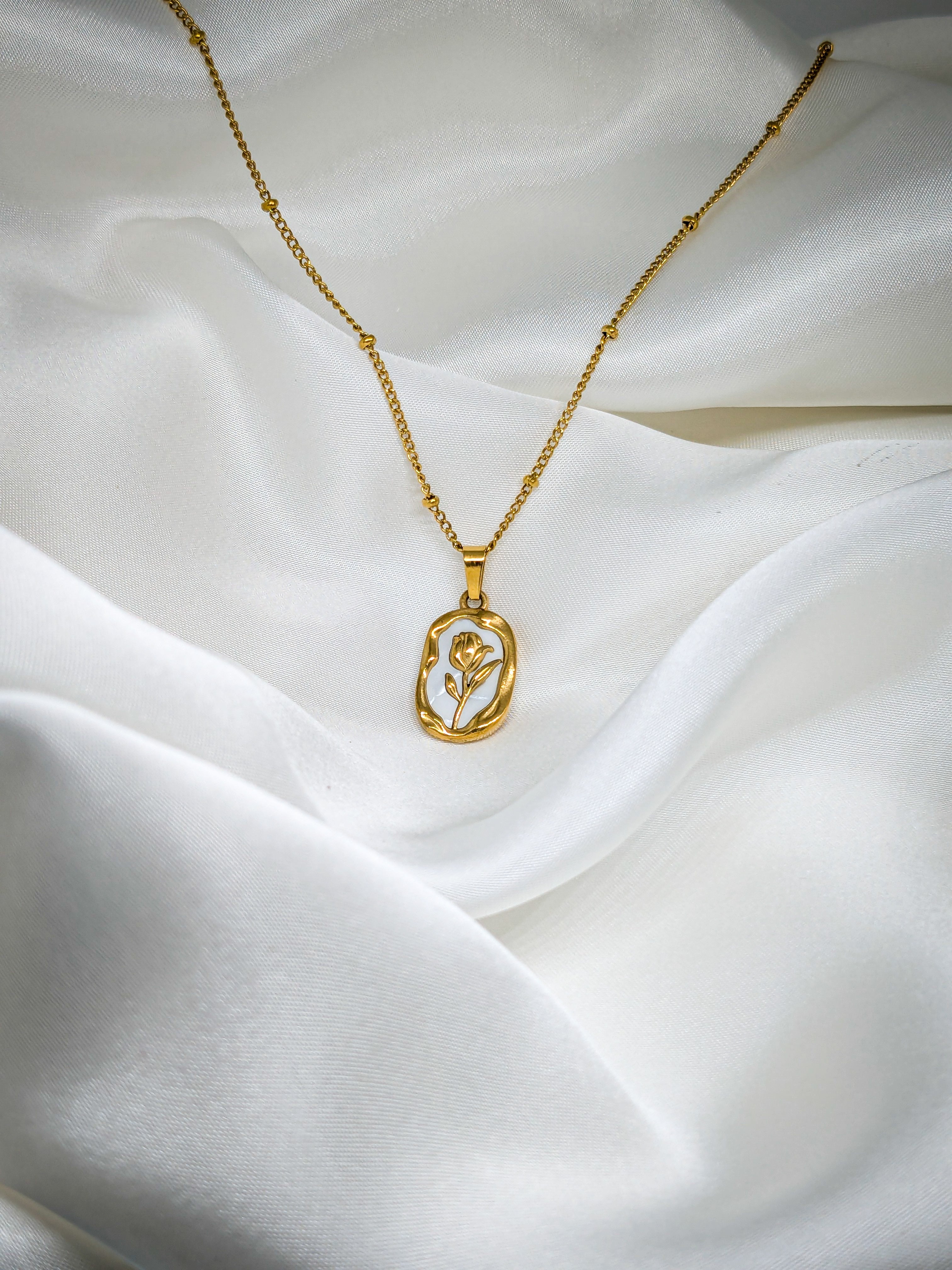 Rose Bloom Pendant Necklace