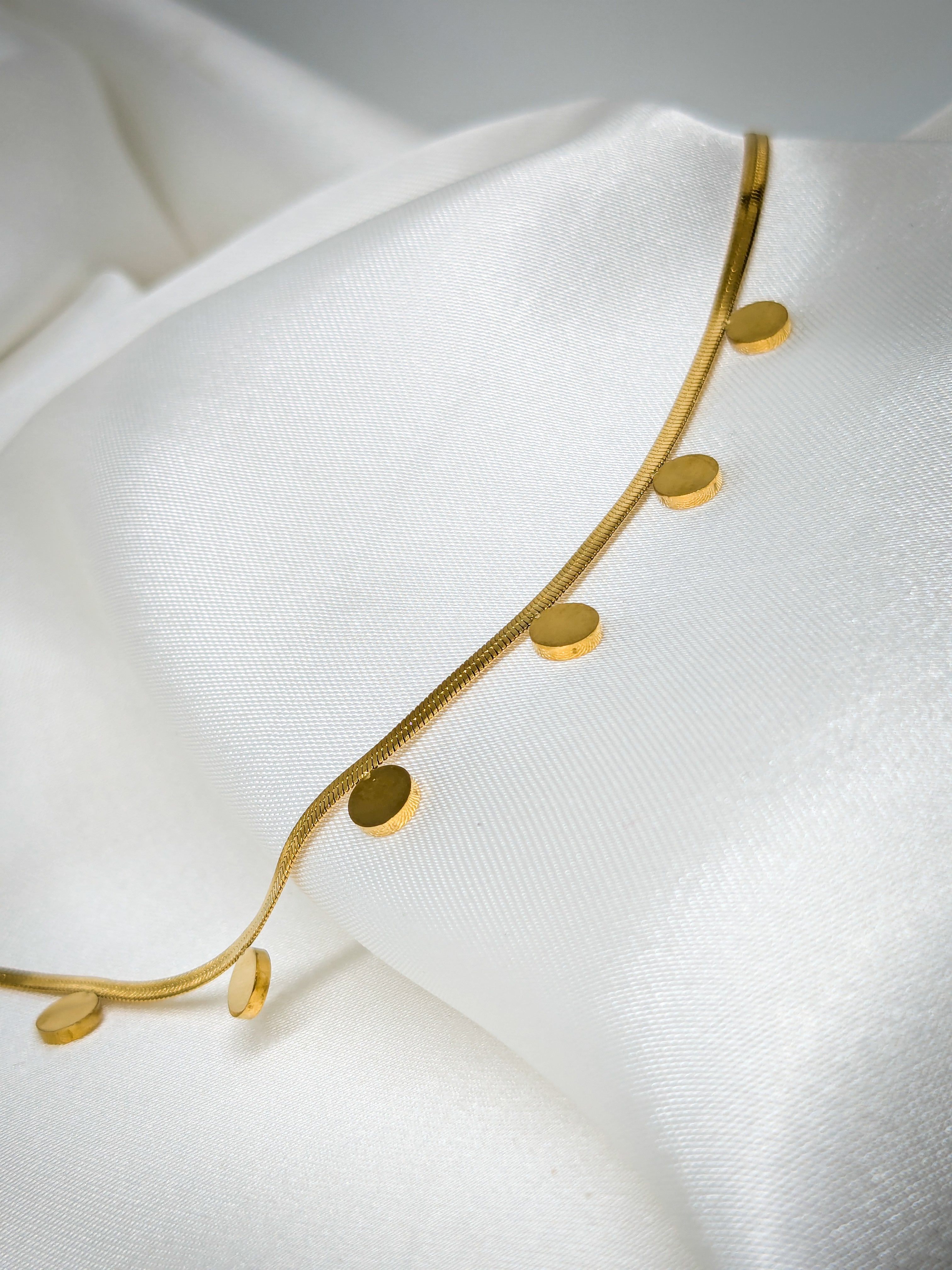 Golden Dotted Charm Anklet