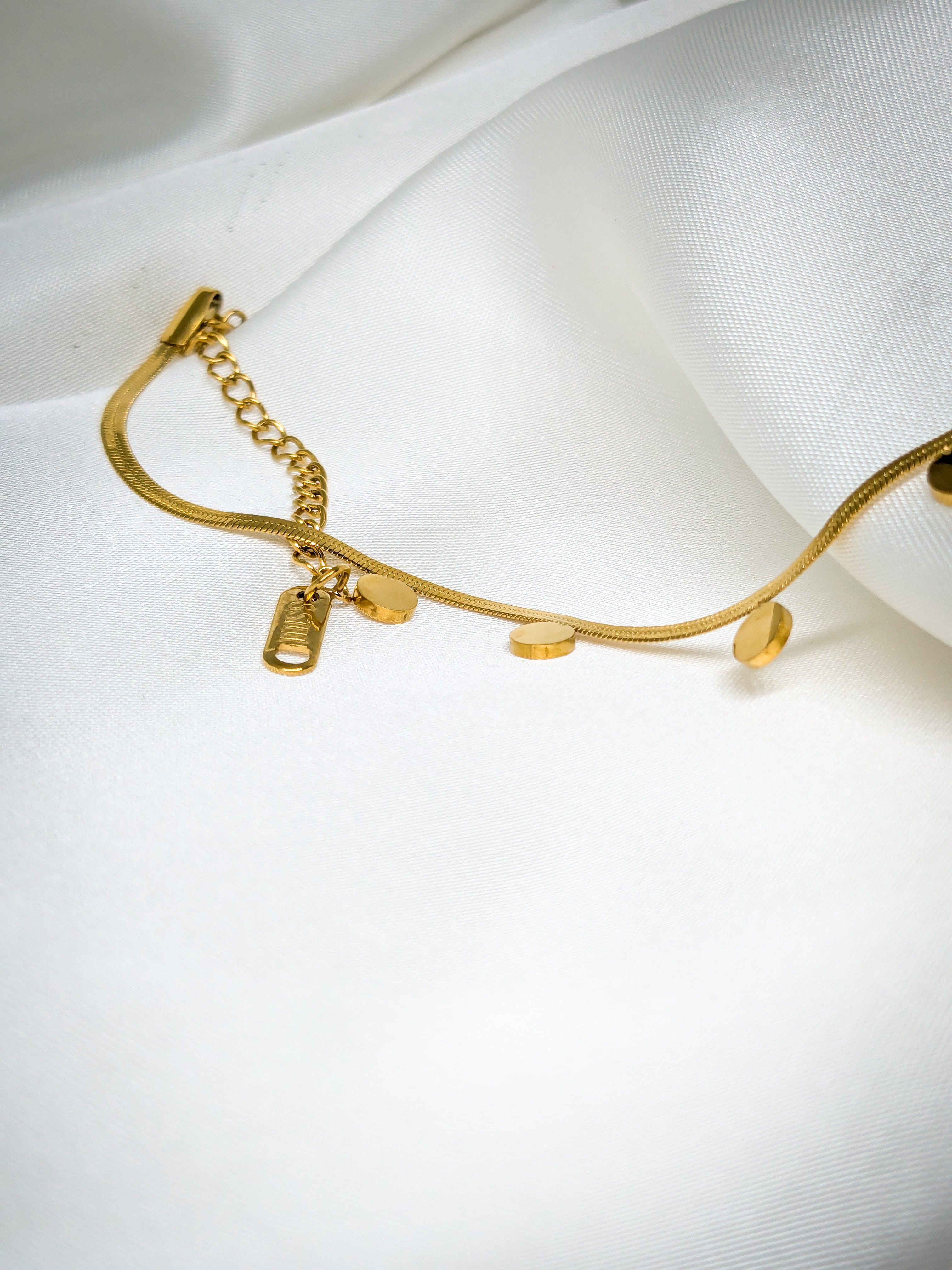 Golden Dotted Charm Anklet