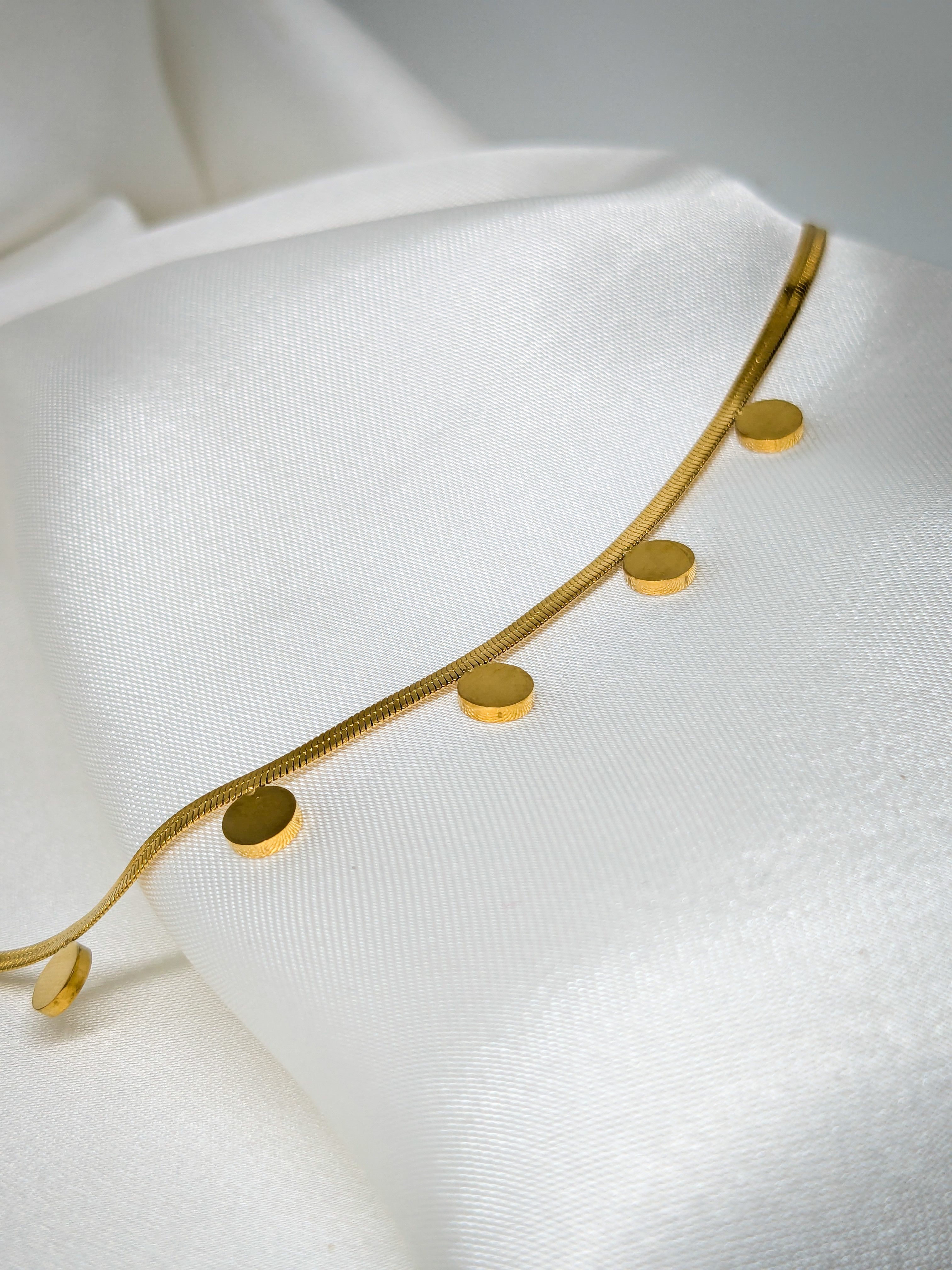 Golden Dotted Charm Anklet