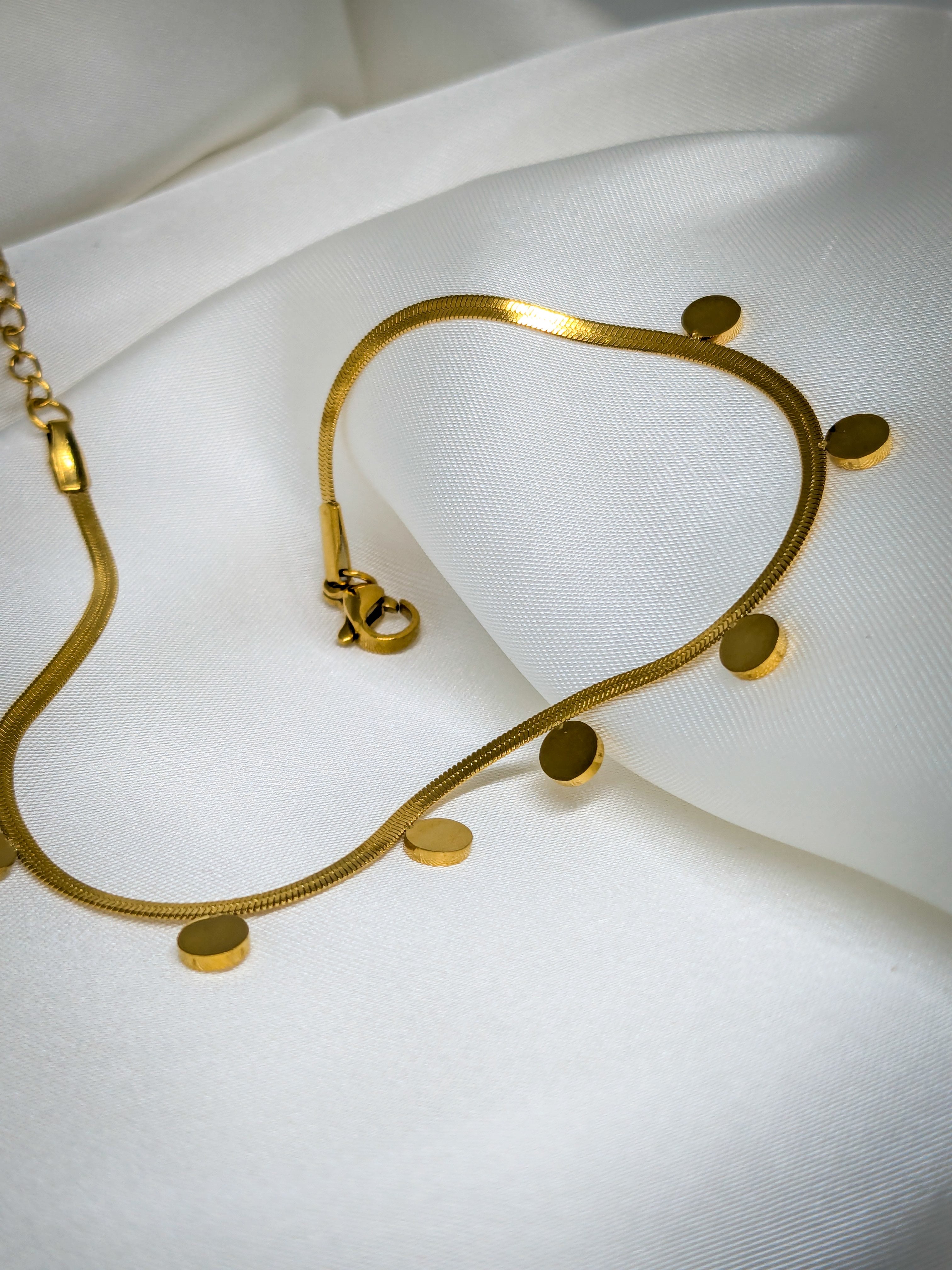 Golden Dotted Charm Anklet