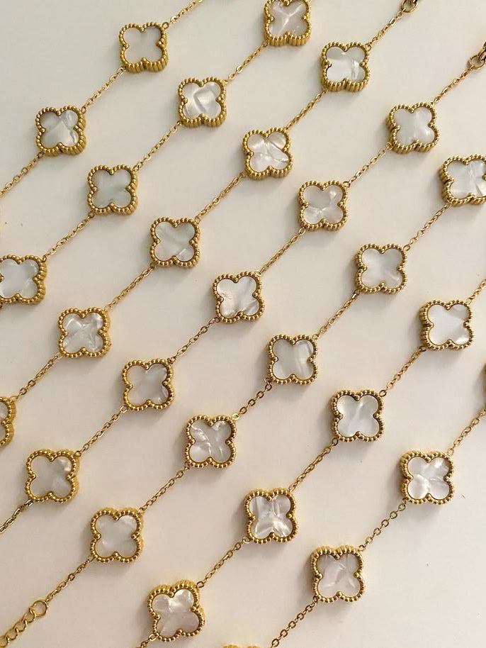 Ivory Clover Charm Bracelet